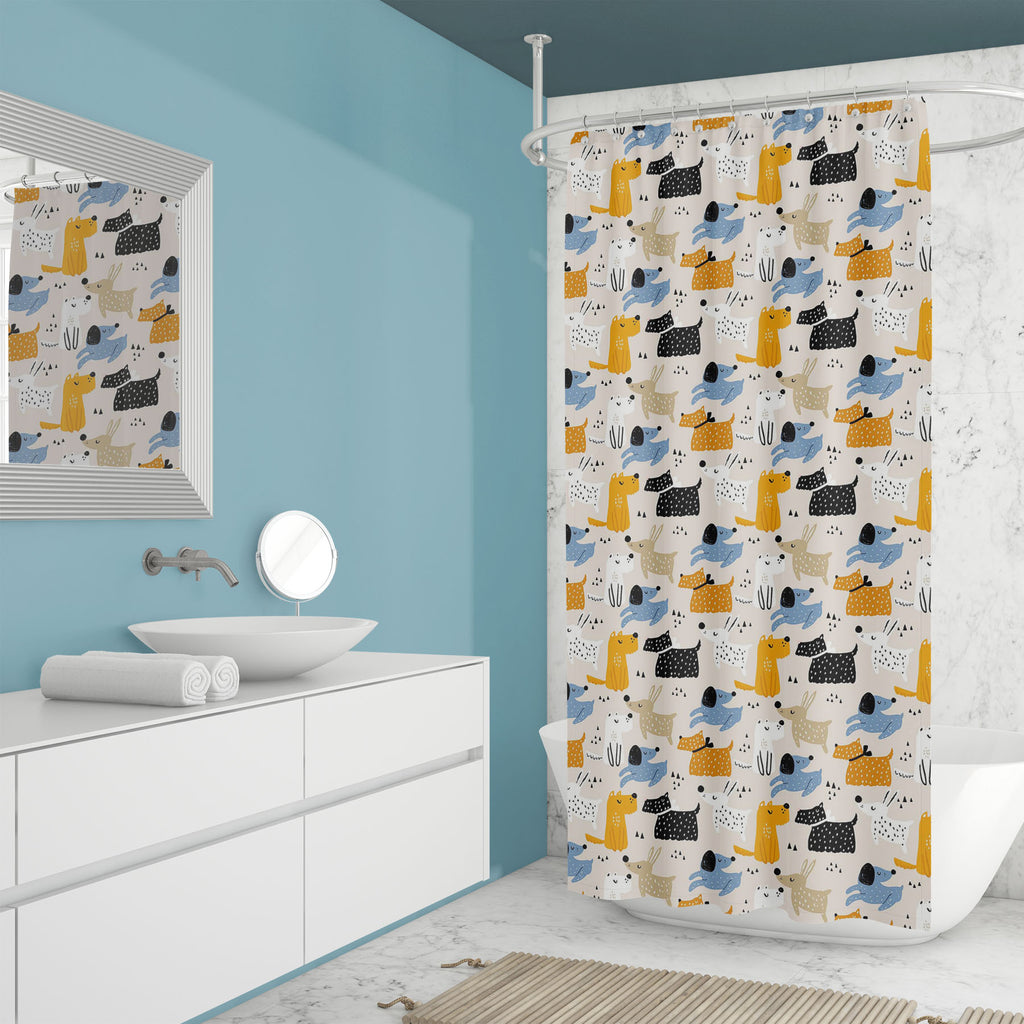 Hand-Drawn Animals Washable Waterproof Shower Curtain-Shower Curtains-CUR_SH_EL-IC 5016446 IC 5016446, Animals, Animated Cartoons, Art and Paintings, Baby, Black, Black and White, Caricature, Cartoons, Children, Decorative, Drawing, Illustrations, Kids, Patterns, Pets, Scandinavian, Signs, Signs and Symbols, White, hand-drawn, washable, waterproof, shower, curtain, dog, pattern, cute, animal, vector, illustration, seamless, cat, hand, doodle, cartoon, print, silhouette, design, repeat, fabric, trendy, paper