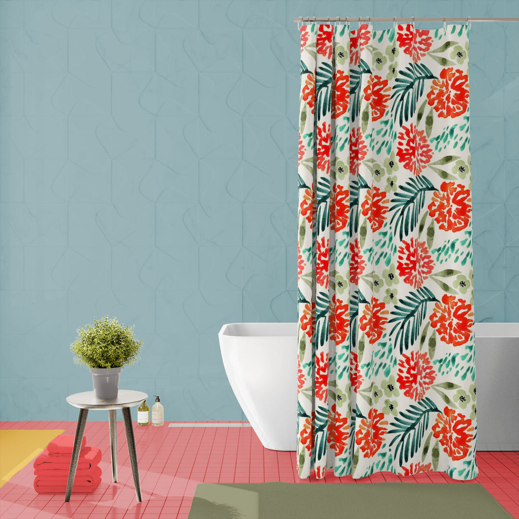 Watercolor Floral Pattern D42 Washable Waterproof Shower Curtain-Shower Curtains-CUR_SH_EL-IC 5016451 IC 5016451, Art and Paintings, Botanical, Floral, Flowers, Gouache, Illustrations, Nature, Patterns, Scenic, Signs, Signs and Symbols, Watercolour, watercolor, pattern, d42, washable, waterproof, shower, curtain, pink, background, leaf, teal, art, backdrop, beige, bloom, blue, decoration, design, flower, illustration, paint, paper, seamless, summer, texture, wallpaper, wrapping, artzfolio, shower curtain, b