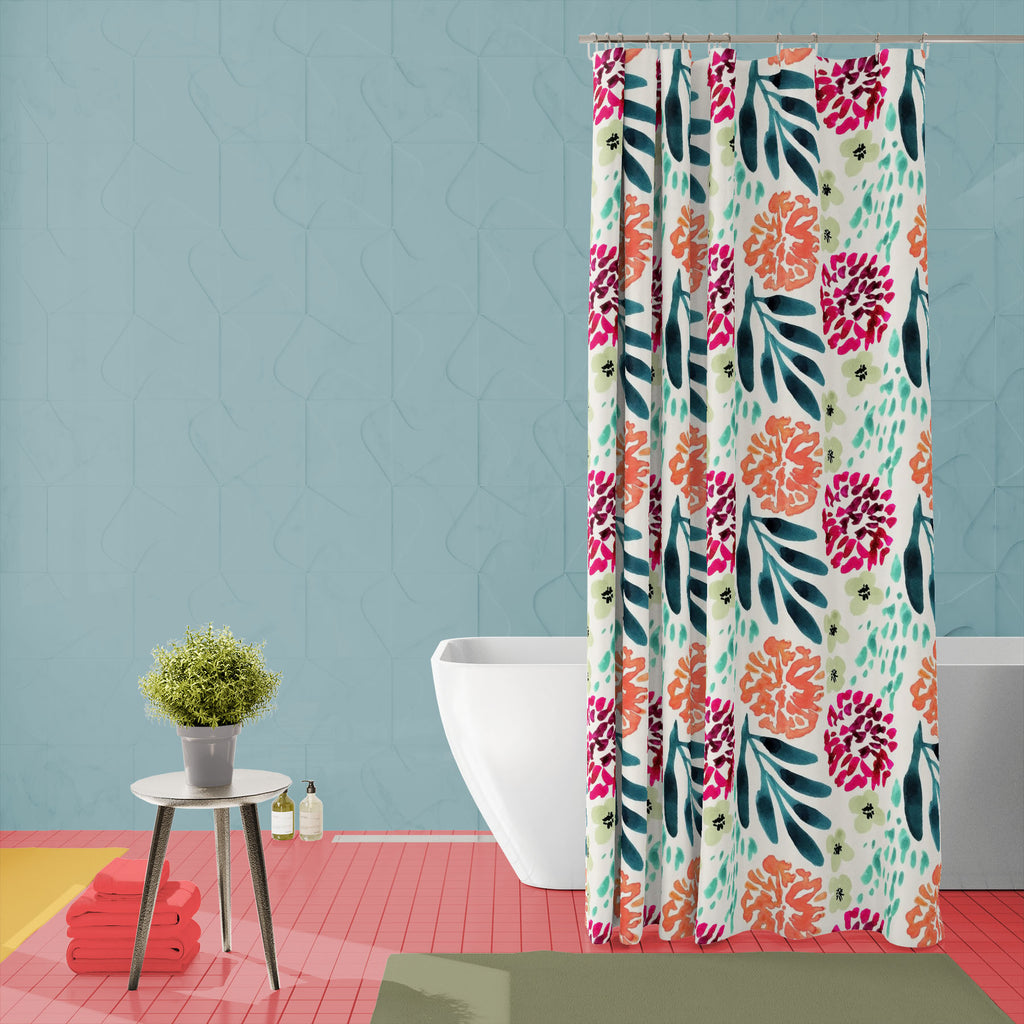 Watercolor Floral Pattern D43 Washable Waterproof Shower Curtain-Shower Curtains-CUR_SH_EL-IC 5016452 IC 5016452, Art and Paintings, Botanical, Floral, Flowers, Gouache, Illustrations, Nature, Patterns, Scenic, Signs, Signs and Symbols, Watercolour, watercolor, pattern, d43, washable, waterproof, shower, curtain, paper, seamless, art, backdrop, background, beige, bloom, blue, decoration, design, flower, illustration, leaf, paint, pink, purple, summer, teal, texture, wallpaper, wrapping, artzfolio, shower cu