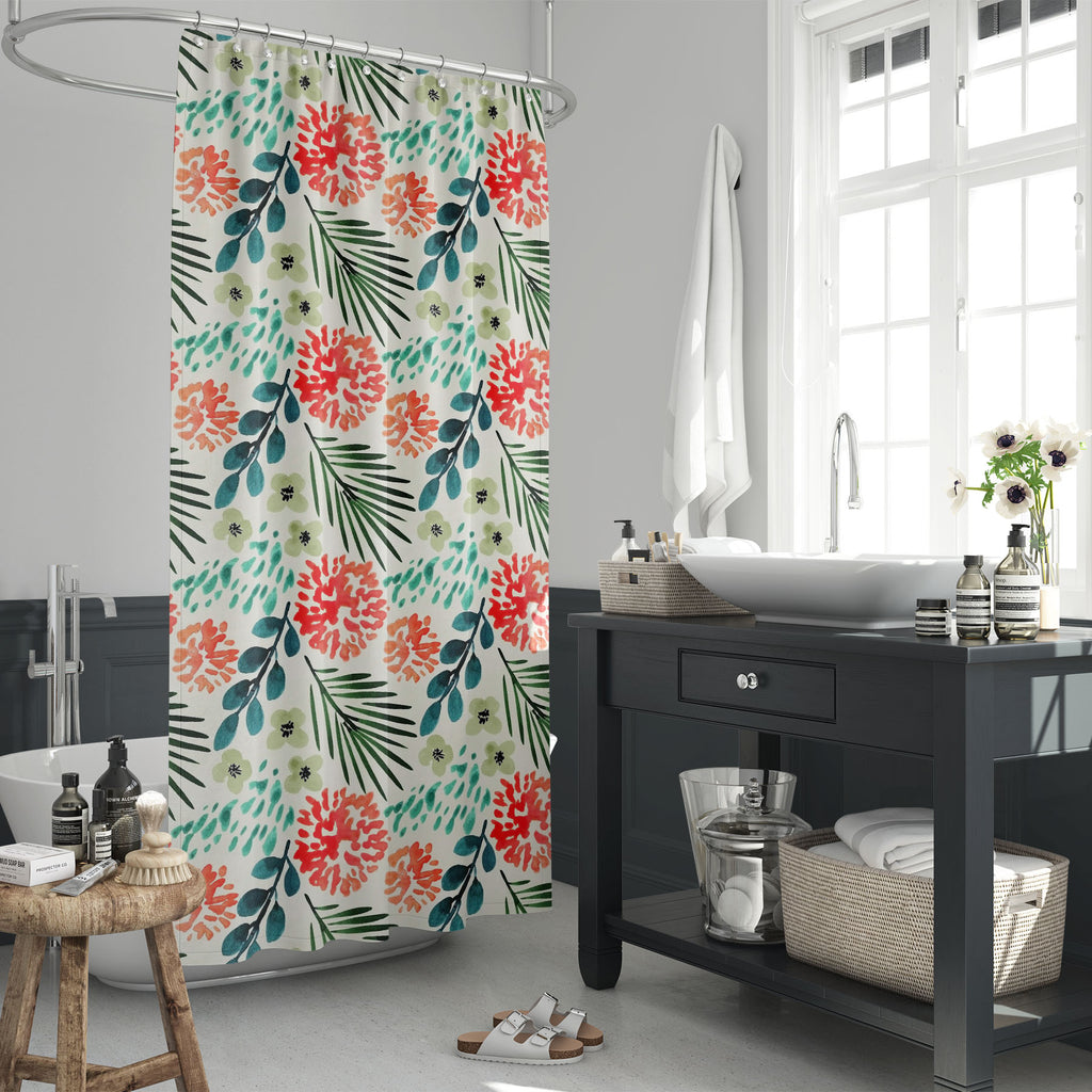 Watercolor Floral Pattern D44 Washable Waterproof Shower Curtain-Shower Curtains-CUR_SH_EL-IC 5016453 IC 5016453, Art and Paintings, Botanical, Floral, Flowers, Gouache, Illustrations, Nature, Patterns, Scenic, Signs, Signs and Symbols, Watercolour, watercolor, pattern, d44, washable, waterproof, shower, curtain, teal, pink, art, backdrop, background, beige, bloom, blue, decoration, design, flower, illustration, leaf, paint, paper, seamless, summer, texture, wallpaper, wrapping, artzfolio, shower curtain, b