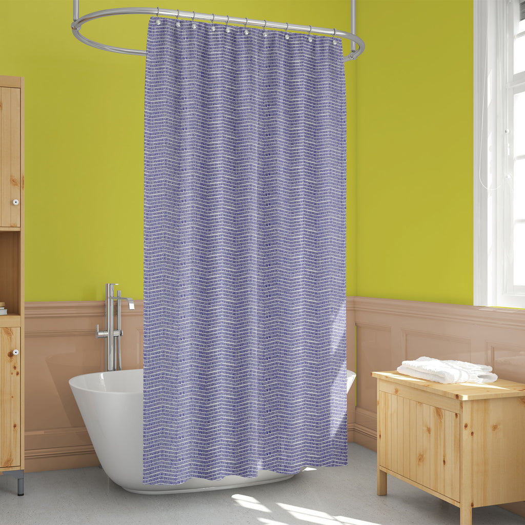 Blue & White Vintage Stripes Washable Waterproof Shower Curtain-Shower Curtains-CUR_SH_EL-IC 5016467 IC 5016467, Abstract Expressionism, Abstracts, African, American, Ancient, Art and Paintings, Aztec, Black and White, Culture, Decorative, Digital, Digital Art, Drawing, Ethnic, Fashion, Folk Art, Geometric, Geometric Abstraction, Graphic, Historical, Illustrations, Medieval, Mexican, Patterns, Retro, Semi Abstract, Signs, Signs and Symbols, Stripes, Traditional, Tribal, Vintage, White, World Culture, blue, 