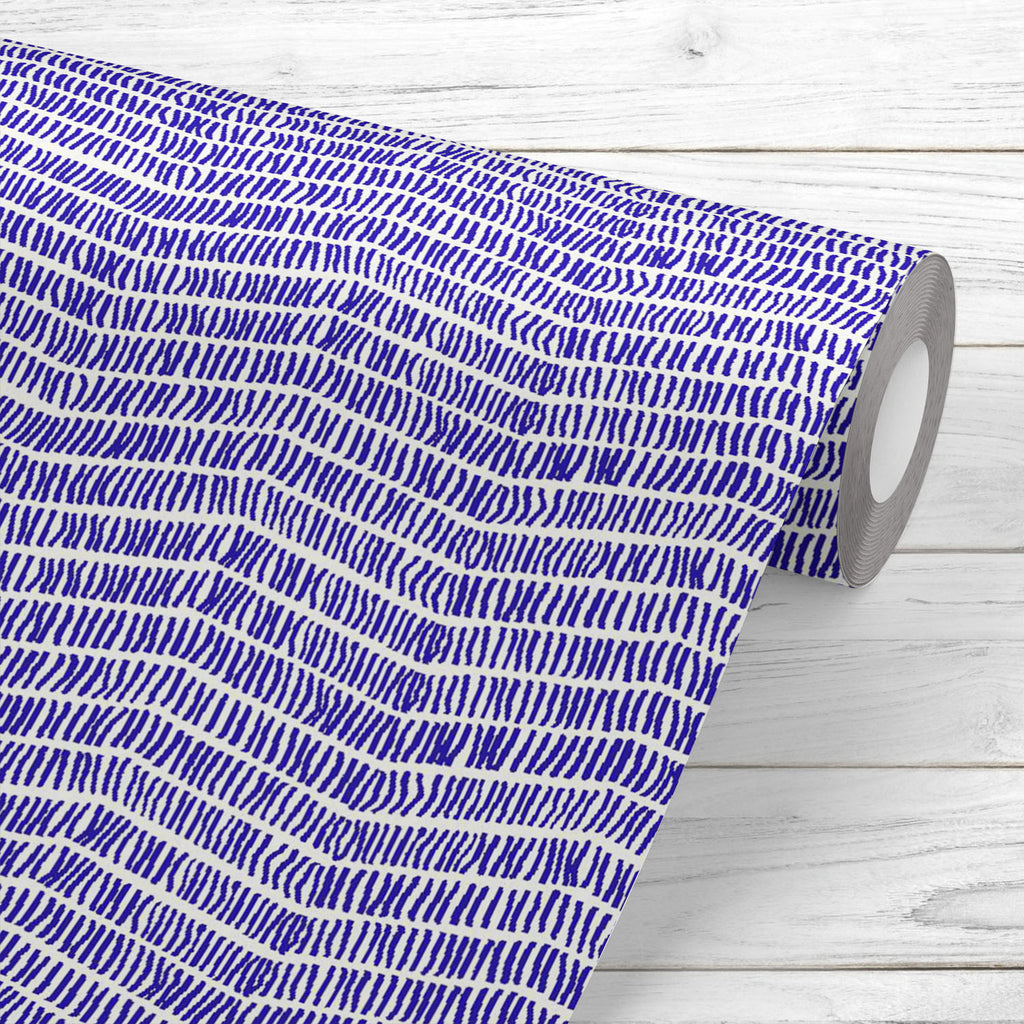 Blue & White Vintage Stripes Wallpaper Roll-Wallpapers Peel & Stick-WAL_PA-IC 5016467 IC 5016467, Abstract Expressionism, Abstracts, African, American, Ancient, Art and Paintings, Aztec, Black and White, Culture, Decorative, Digital, Digital Art, Drawing, Ethnic, Fashion, Folk Art, Geometric, Geometric Abstraction, Graphic, Historical, Illustrations, Medieval, Mexican, Patterns, Retro, Semi Abstract, Signs, Signs and Symbols, Stripes, Traditional, Tribal, Vintage, White, World Culture, blue, wallpaper, roll