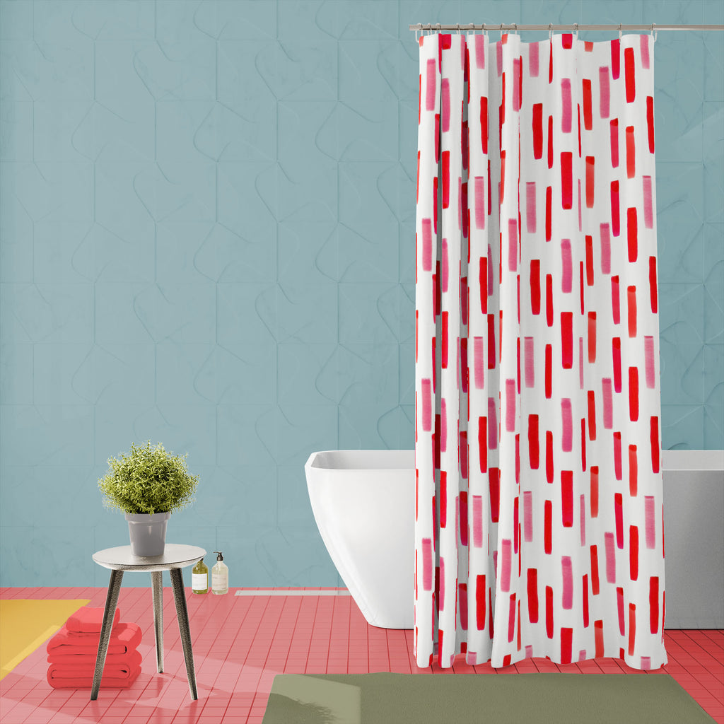 Watercolor Red Lines Washable Waterproof Shower Curtain-Shower Curtains-CUR_SH_EL-IC 5016475 IC 5016475, Abstract Expressionism, Abstracts, Art and Paintings, Brush Stroke, Gouache, Illustrations, Patterns, Semi Abstract, Signs, Signs and Symbols, Watercolour, watercolor, red, lines, washable, waterproof, shower, curtain, abstract, art, backdrop, background, beige, brush, strokes, design, illustration, paint, paper, pattern, pink, seamless, shape, simple, texture, vertical, wallpaper, wrapping, artzfolio, s