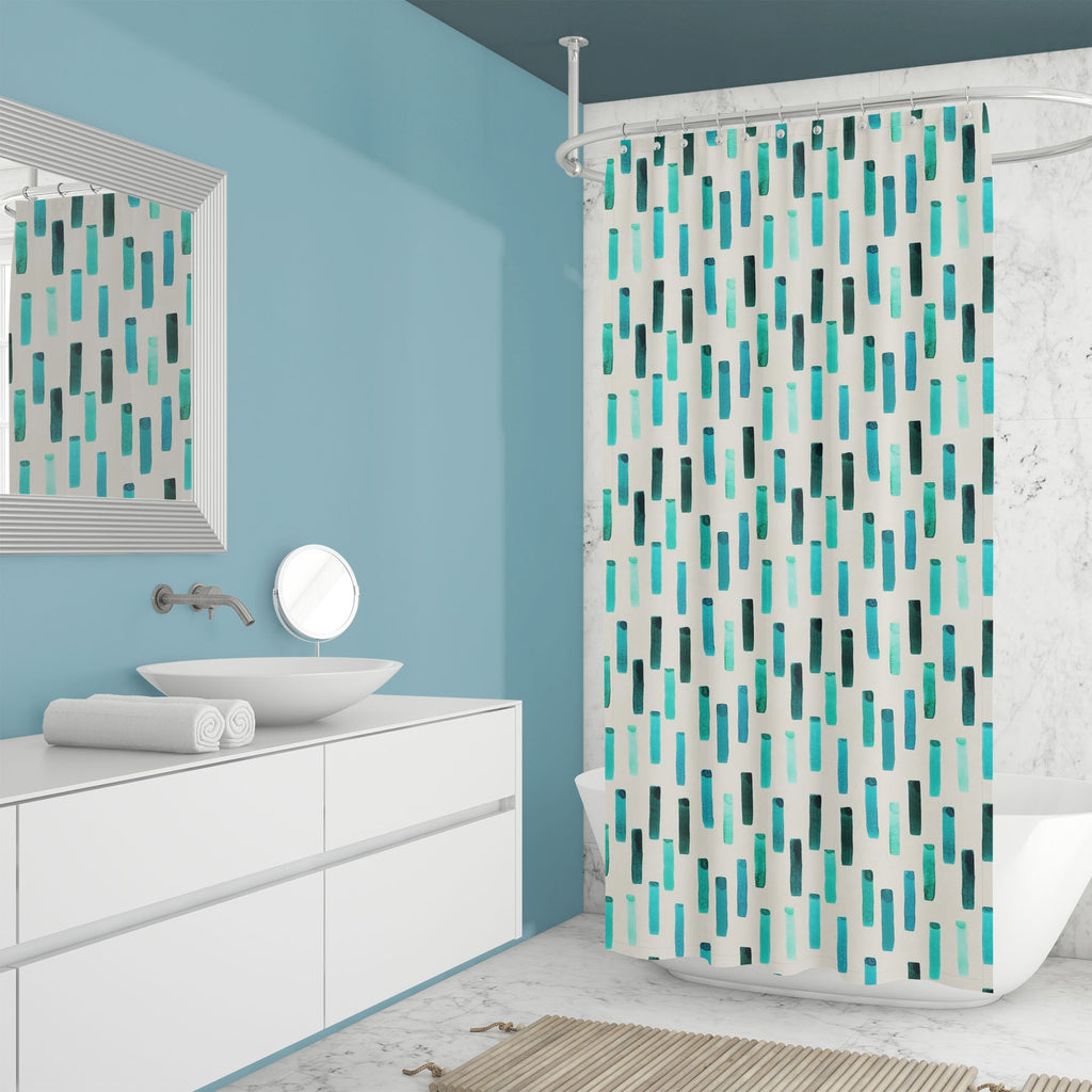 Abstract Watercolor Lines D1 Washable Waterproof Shower Curtain - Shower Curtains - ArtzFolio.com