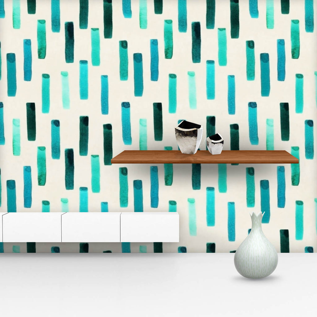 Abstract Watercolor Lines D1 Wallpaper Roll - Wallpapers Peel & Stick - ArtzFolio.com