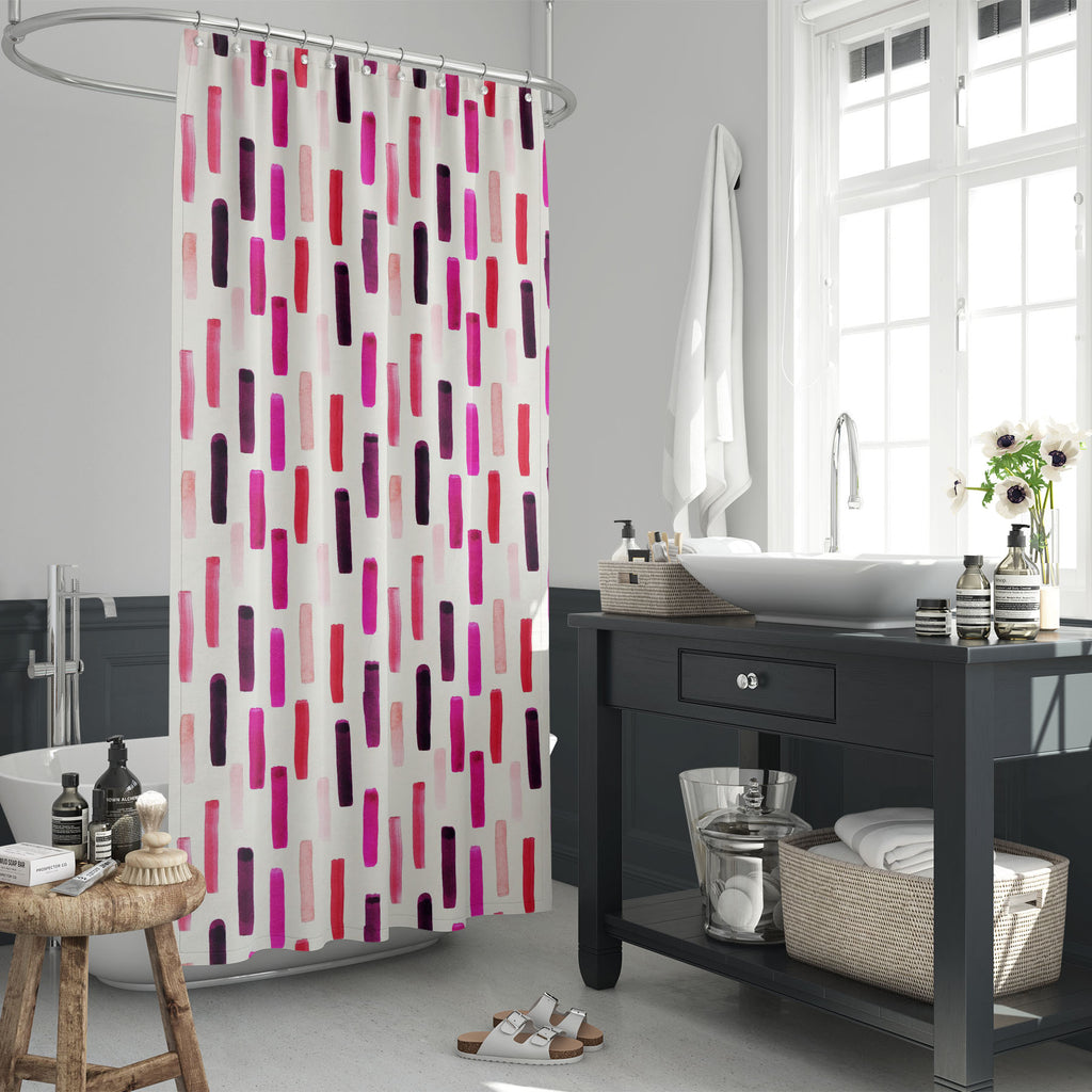 Purple Watercolor Lines Washable Waterproof Shower Curtain-Shower Curtains-CUR_SH_EL-IC 5016477 IC 5016477, Abstract Expressionism, Abstracts, Art and Paintings, Brush Stroke, Gouache, Illustrations, Patterns, Semi Abstract, Signs, Signs and Symbols, Watercolour, purple, watercolor, lines, washable, waterproof, shower, curtain, pattern, abstract, art, backdrop, background, beige, brush, strokes, design, illustration, paint, paper, pink, seamless, shape, simple, texture, vertical, wallpaper, wrapping, artzfo