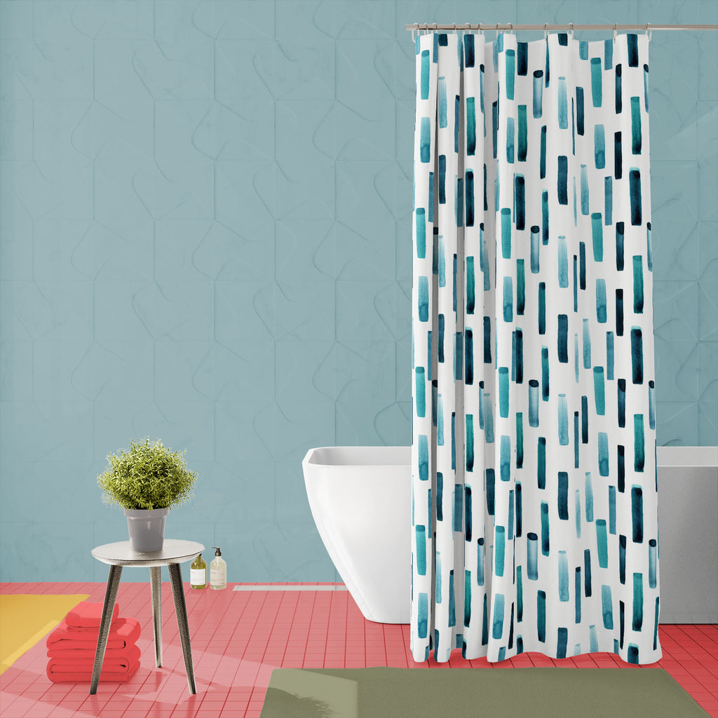 Abstract Watercolor Lines D2 Washable Waterproof Shower Curtain - Shower Curtains - ArtzFolio.com