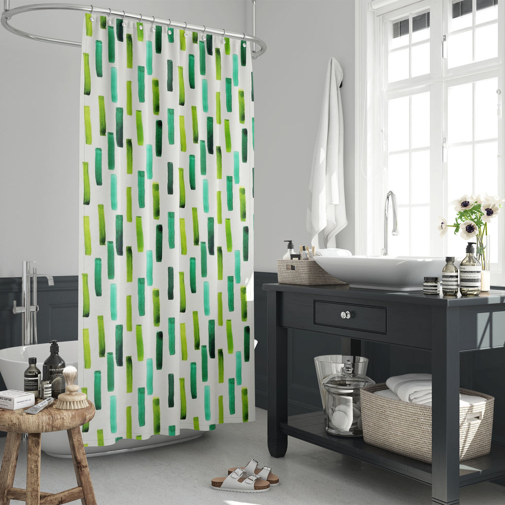 Green Watercolor Lines Washable Waterproof Shower Curtain-Shower Curtains-CUR_SH_EL-IC 5016479 IC 5016479, Abstract Expressionism, Abstracts, Art and Paintings, Brush Stroke, Gouache, Illustrations, Patterns, Semi Abstract, Signs, Signs and Symbols, Watercolour, green, watercolor, lines, washable, waterproof, shower, curtain, pattern, abstract, art, backdrop, background, beige, brush, strokes, design, illustration, paint, paper, seamless, shape, simple, teal, texture, turquoise, vertical, wallpaper, wrappin