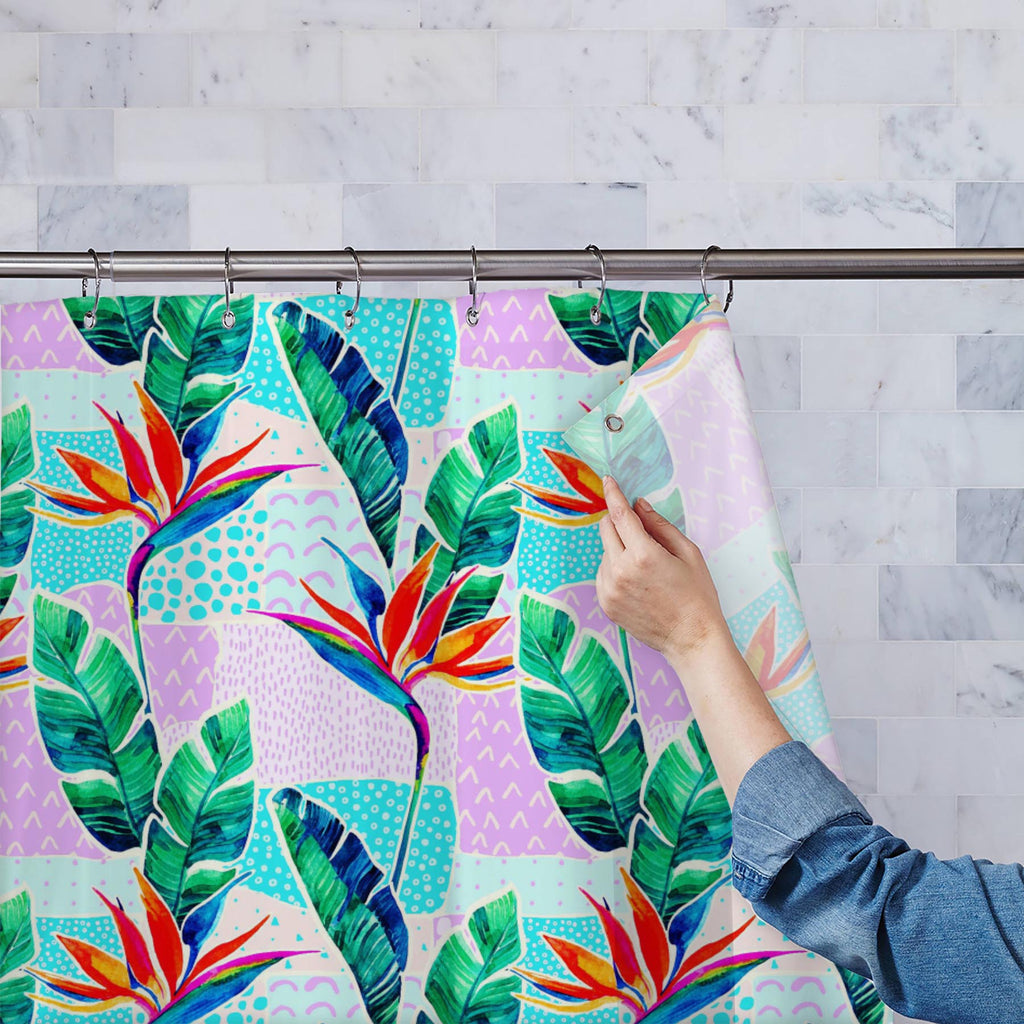 Watercolor Tropical Flowers D5 Washable Waterproof Shower Curtain-Shower Curtains-CUR_SH_EL-IC 5016480 IC 5016480, Art and Paintings, Botanical, Digital, Digital Art, Dots, Floral, Flowers, Geometric, Geometric Abstraction, Graphic, Illustrations, Minimalism, Nature, Patterns, Scenic, Signs, Signs and Symbols, Tropical, Watercolour, watercolor, d5, washable, waterproof, shower, curtain, art, background, banana, blue, color, dash, design, doodle, element, exotic, fabric, flora, flower, geometrical, grunge, i