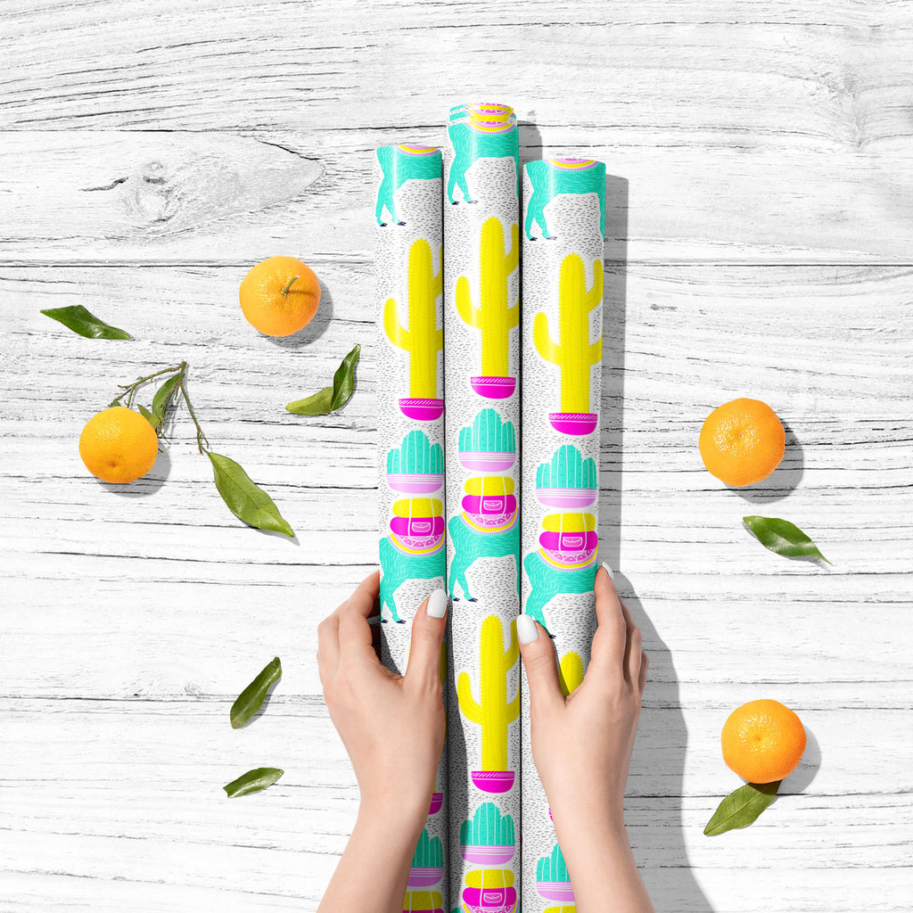 Llama and Cactus with Dots Art & Craft Gift Wrapping Paper-Wrapping Papers-WRP_PP-IC 5016482 IC 5016482, Animals, Animated Cartoons, Art and Paintings, Baby, Black and White, Caricature, Cartoons, Children, Culture, Decorative, Drawing, Ethnic, Fashion, Hand Drawn, Illustrations, Kids, Mexican, Nature, Patterns, Scenic, Signs and Symbols, Symbols, Traditional, Tribal, White, Wildlife, World Culture, llama, and, cactus, with, dots, art, craft, gift, wrapping, paper, alpaca, animal, goods, cartoon, character,