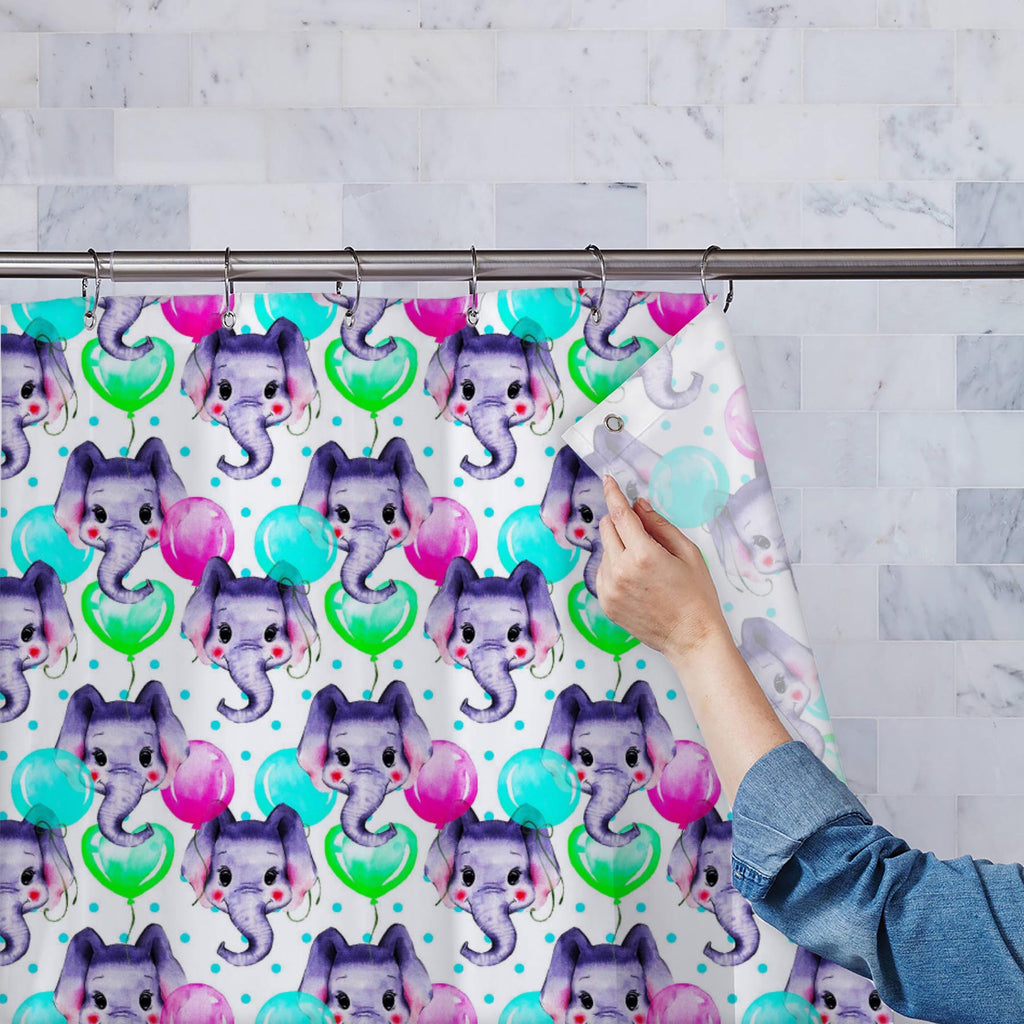 Elephants and Balloons Washable Waterproof Shower Curtain-Shower Curtains-CUR_SH_EL-IC 5016488 IC 5016488, African, Animals, Animated Cartoons, Art and Paintings, Baby, Caricature, Cartoons, Children, Drawing, Holidays, Illustrations, Kids, Nature, Patterns, Scenic, Signs, Signs and Symbols, Sketches, Watercolour, elephants, and, balloons, washable, waterproof, shower, curtain, elephant, party, africa, animal, art, backdrop, background, balloon, card, cartoon, celebration, child, colorful, cute, design, dra
