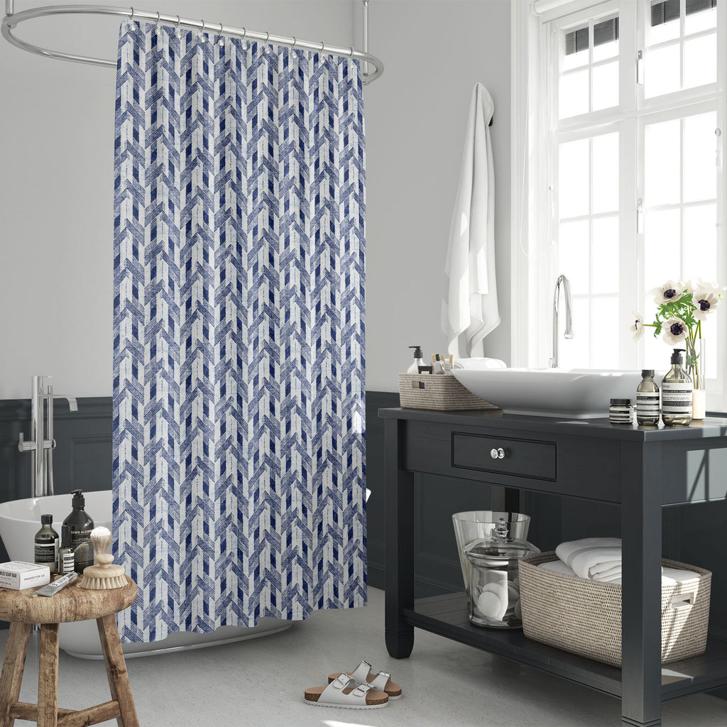 Abstract Herringbone D5 Washable Waterproof Shower Curtain - Shower Curtains - ArtzFolio.com