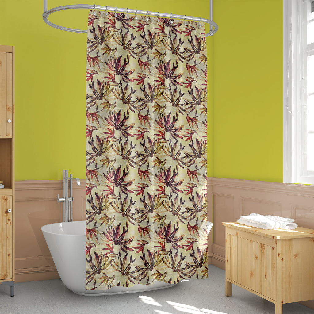 Abstract Flowers & Leaves Washable Waterproof Shower Curtain - Shower Curtains - ArtzFolio.com