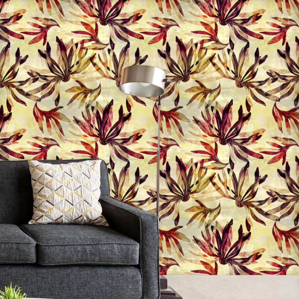 Abstract Flowers & Leaves Wallpaper Roll - Wallpapers Peel & Stick - ArtzFolio.com