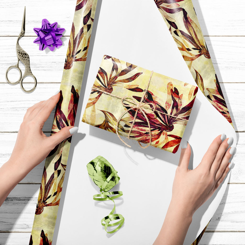 Abstract Flowers & Leaves Art & Craft Gift Wrapping Paper - Wrapping Papers - ArtzFolio.com