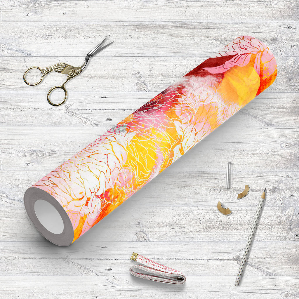 Abstract Chrysanthemum Pattern Wallpaper Roll - Wallpapers Peel & Stick - ArtzFolio.com