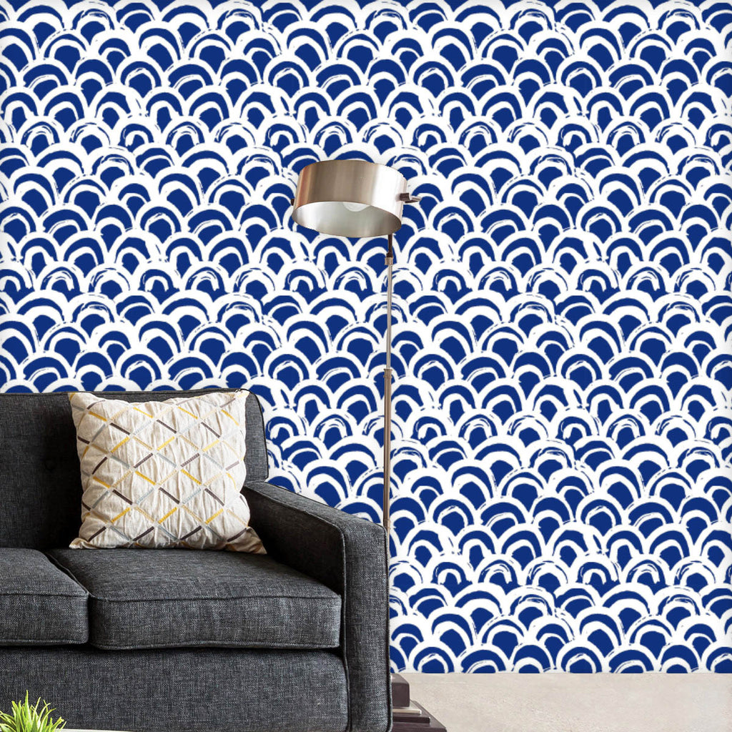 Indigo Batik Waves D3 Wallpaper Roll-Wallpapers Peel & Stick-WAL_PA-IC 5016506 IC 5016506, Abstract Expressionism, Abstracts, Black and White, Chinese, Culture, Ethnic, Fashion, Folk Art, Geometric, Geometric Abstraction, Illustrations, Japanese, Modern Art, Nature, Patterns, Scenic, Semi Abstract, Shibori, Signs, Signs and Symbols, Stripes, Traditional, Tribal, Watercolour, White, World Culture, indigo, batik, waves, d3, wallpaper, roll, pattern, japan, texture, wave, seamless, vector, blue, background, pr