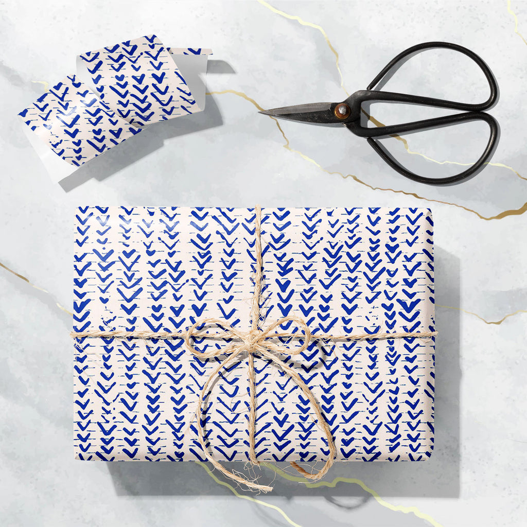 Abstract Indigo Tie Dye Batik D3 Art & Craft Gift Wrapping Paper - Wrapping Papers - ArtzFolio.com