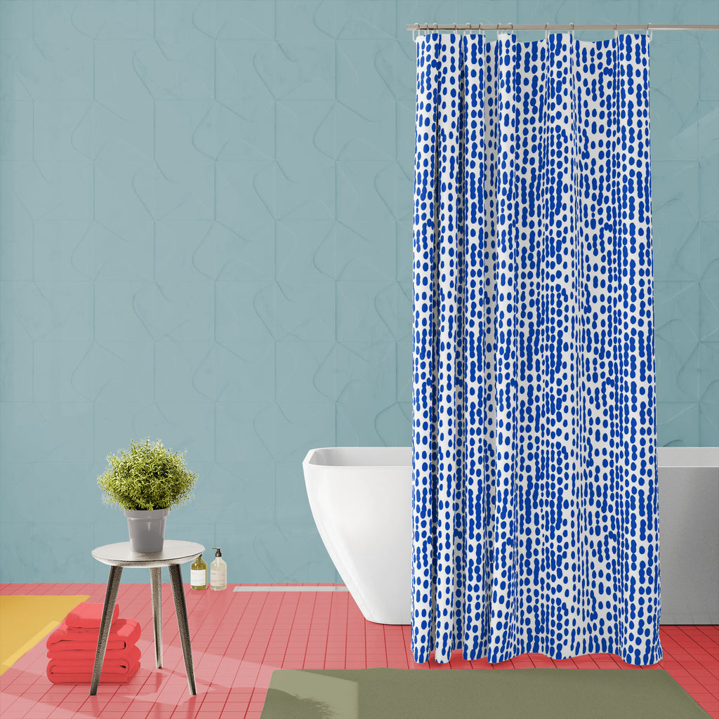 Abstract Indigo Tie Dye Batik D5 Washable Waterproof Shower Curtain - Shower Curtains - ArtzFolio.com