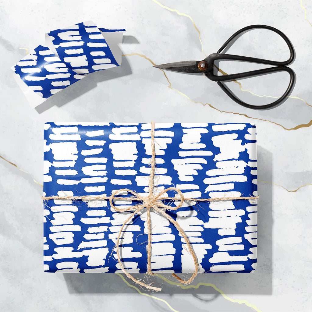 Abstract Indigo Tie Dye Batik D6 Art & Craft Gift Wrapping Paper - Wrapping Papers - ArtzFolio.com