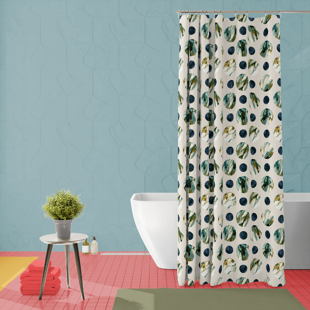 Abstract Watercolor Circles D2 Washable Waterproof Shower Curtain - Shower Curtains - ArtzFolio.com