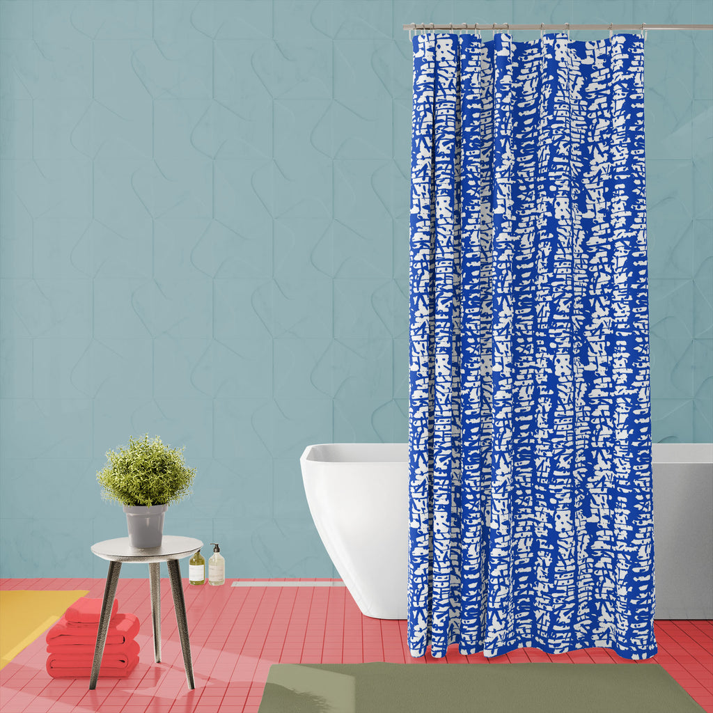 Abstract Indigo Tie Dye Batik D9 Washable Waterproof Shower Curtain - Shower Curtains - ArtzFolio.com