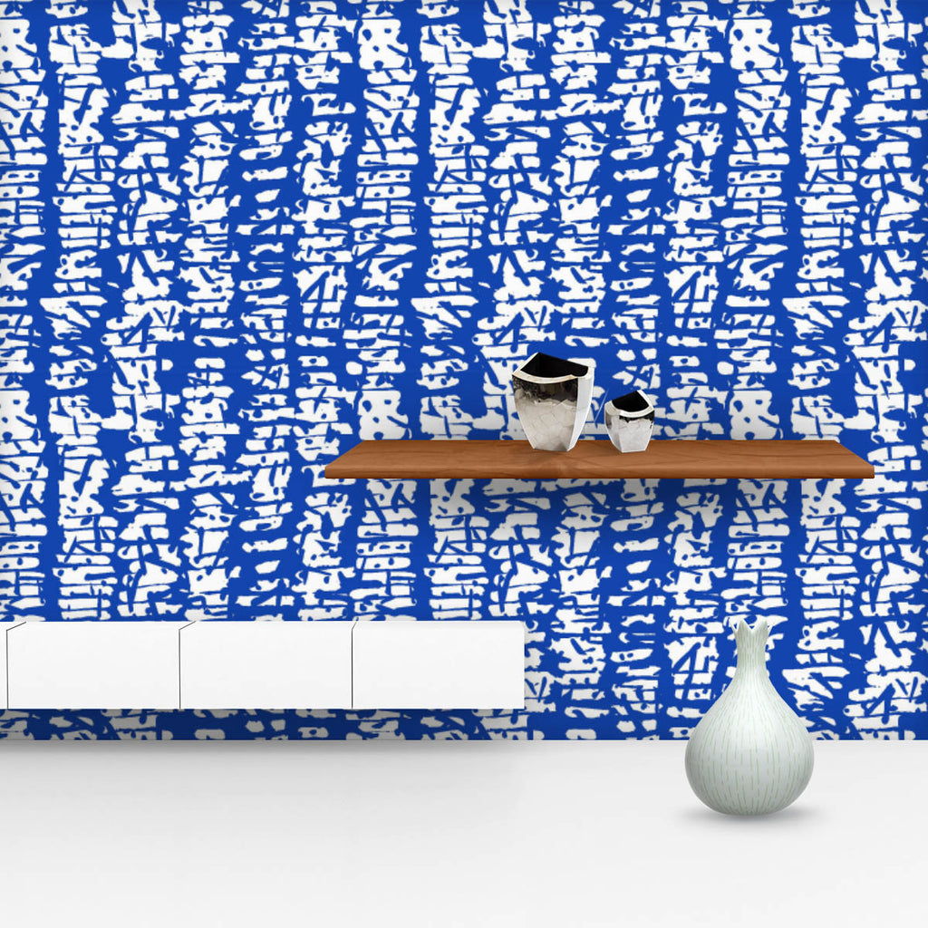 Abstract Indigo Tie Dye Batik D9 Wallpaper Roll - Wallpapers Peel & Stick - ArtzFolio.com