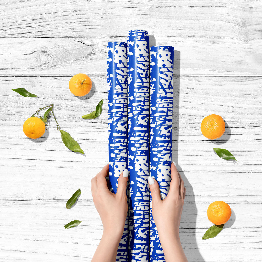 Abstract Indigo Tie Dye Batik D9 Art & Craft Gift Wrapping Paper - Wrapping Papers - ArtzFolio.com