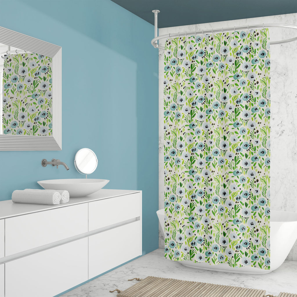 Watercolor Floral Pattern D49 Washable Waterproof Shower Curtain-Shower Curtains-CUR_SH_EL-IC 5016561 IC 5016561, Art and Paintings, Botanical, Floral, Flowers, Gouache, Illustrations, Miniature Art, Nature, Patterns, Scenic, Signs, Signs and Symbols, Watercolour, watercolor, pattern, d49, washable, waterproof, shower, curtain, blue, green, seamless, art, backdrop, background, beige, bloom, cute, delicate, design, fabric, flower, garden, grass, illustration, leaf, miniature, paint, paper, ranunculus, spring
