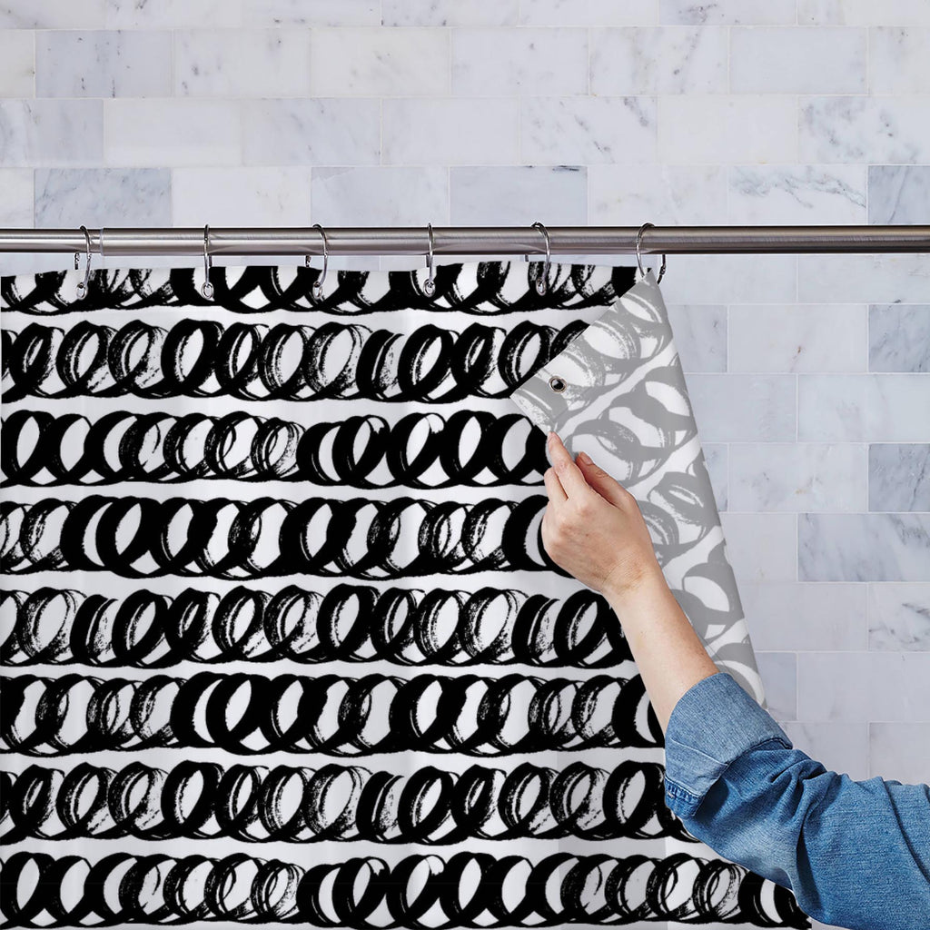 Abstract Brush Stroke D26 Washable Waterproof Shower Curtain - Shower Curtains - ArtzFolio.com