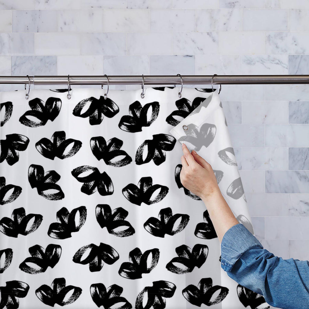 Abstract Brush Stroke D28 Washable Waterproof Shower Curtain - Shower Curtains - ArtzFolio.com