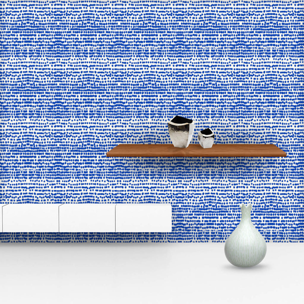 Abstract Indigo Tie Dye Batik D13 Wallpaper Roll - Wallpapers Peel & Stick - ArtzFolio.com