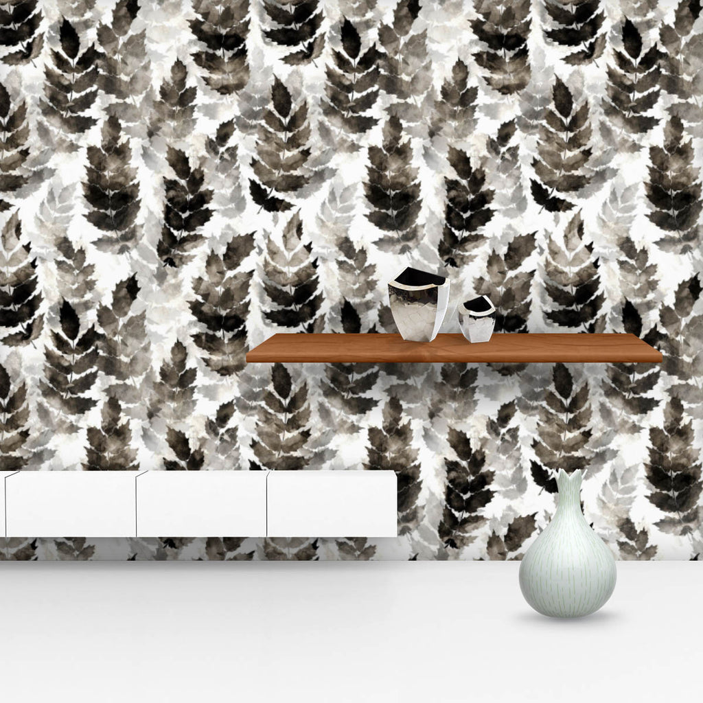 Abstract Botanical Leaves D2 Wallpaper Roll - Wallpapers Peel & Stick - ArtzFolio.com