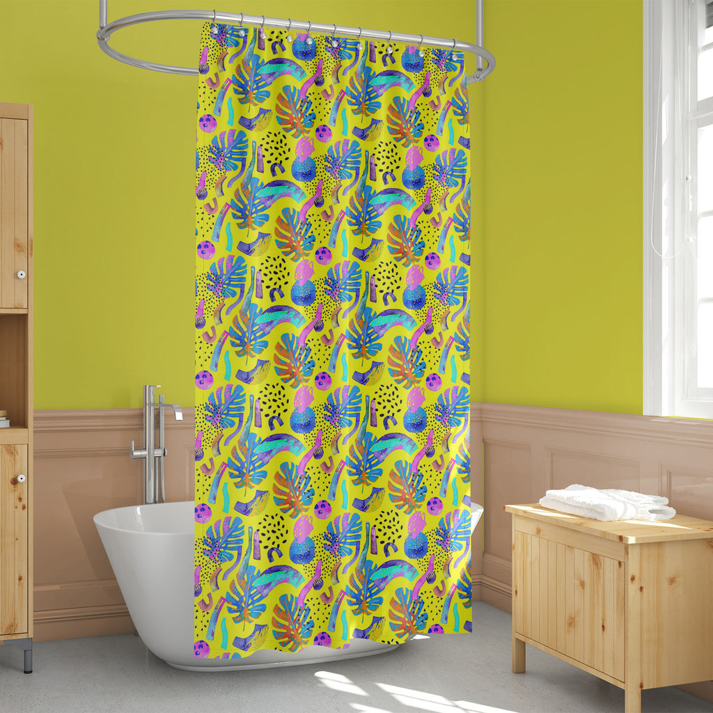 Abstract Watercolor Shapes D3 Washable Waterproof Shower Curtain - Shower Curtains - ArtzFolio.com