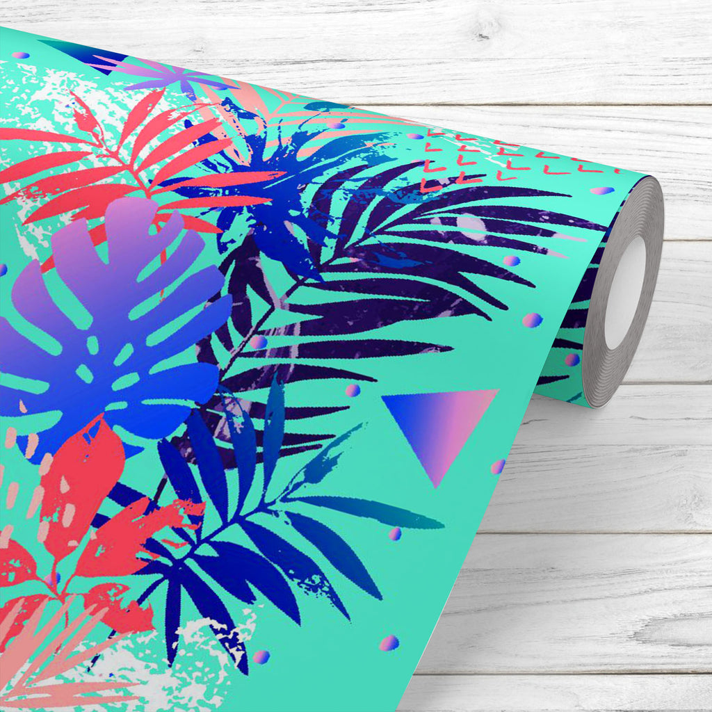 Tropical Leaves Grunge Wallpaper Roll-Wallpapers Peel & Stick-WAL_PA-IC 5016611 IC 5016611, 80s, Abstract Expressionism, Abstracts, Art and Paintings, Bling, Botanical, Decorative, Digital, Digital Art, Dots, Floral, Flowers, Geometric, Geometric Abstraction, Graphic, Illustrations, Modern Art, Nature, Patterns, Scenic, Semi Abstract, Signs, Signs and Symbols, Stripes, Triangles, Tropical, leaves, grunge, wallpaper, roll, abstract, art, background, color, colorful, composition, design, doodle, draw, element