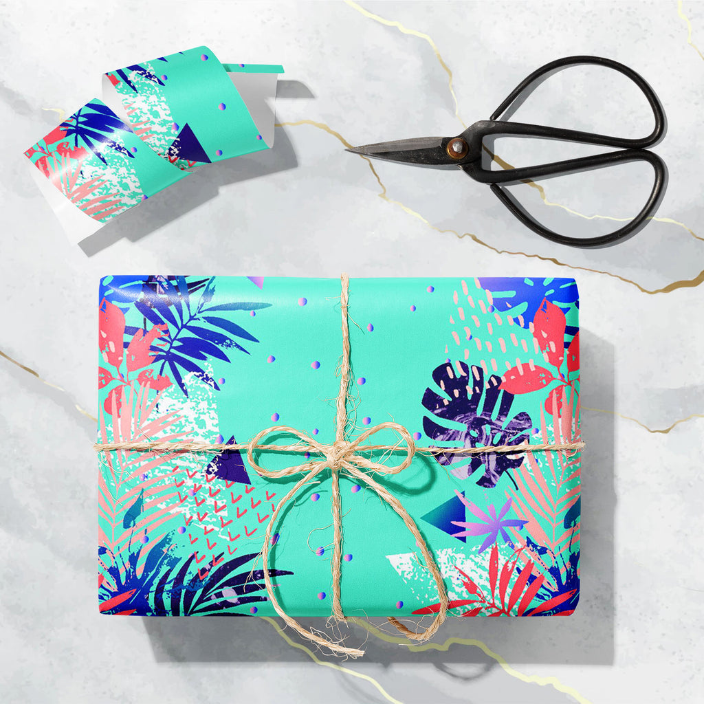 Tropical Leaves Grunge Art & Craft Gift Wrapping Paper-Wrapping Papers-WRP_PP-IC 5016611 IC 5016611, 80s, Abstract Expressionism, Abstracts, Art and Paintings, Bling, Botanical, Decorative, Digital, Digital Art, Dots, Floral, Flowers, Geometric, Geometric Abstraction, Graphic, Illustrations, Modern Art, Nature, Patterns, Scenic, Semi Abstract, Signs, Signs and Symbols, Stripes, Triangles, Tropical, leaves, grunge, art, craft, gift, wrapping, paper, abstract, background, color, colorful, composition, design,
