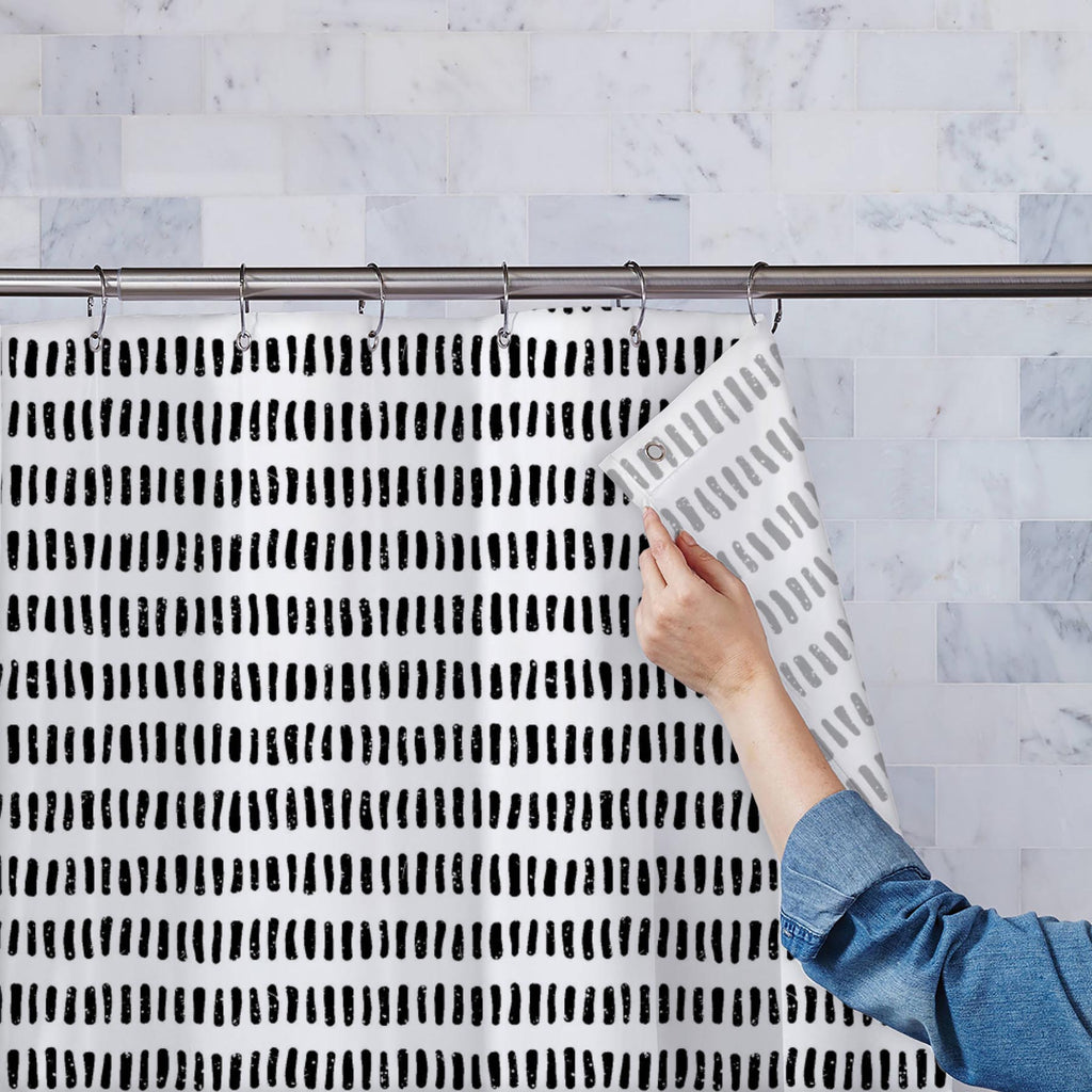 Abstract Doodle Line Lattice Washable Waterproof Shower Curtain - Shower Curtains - ArtzFolio.com