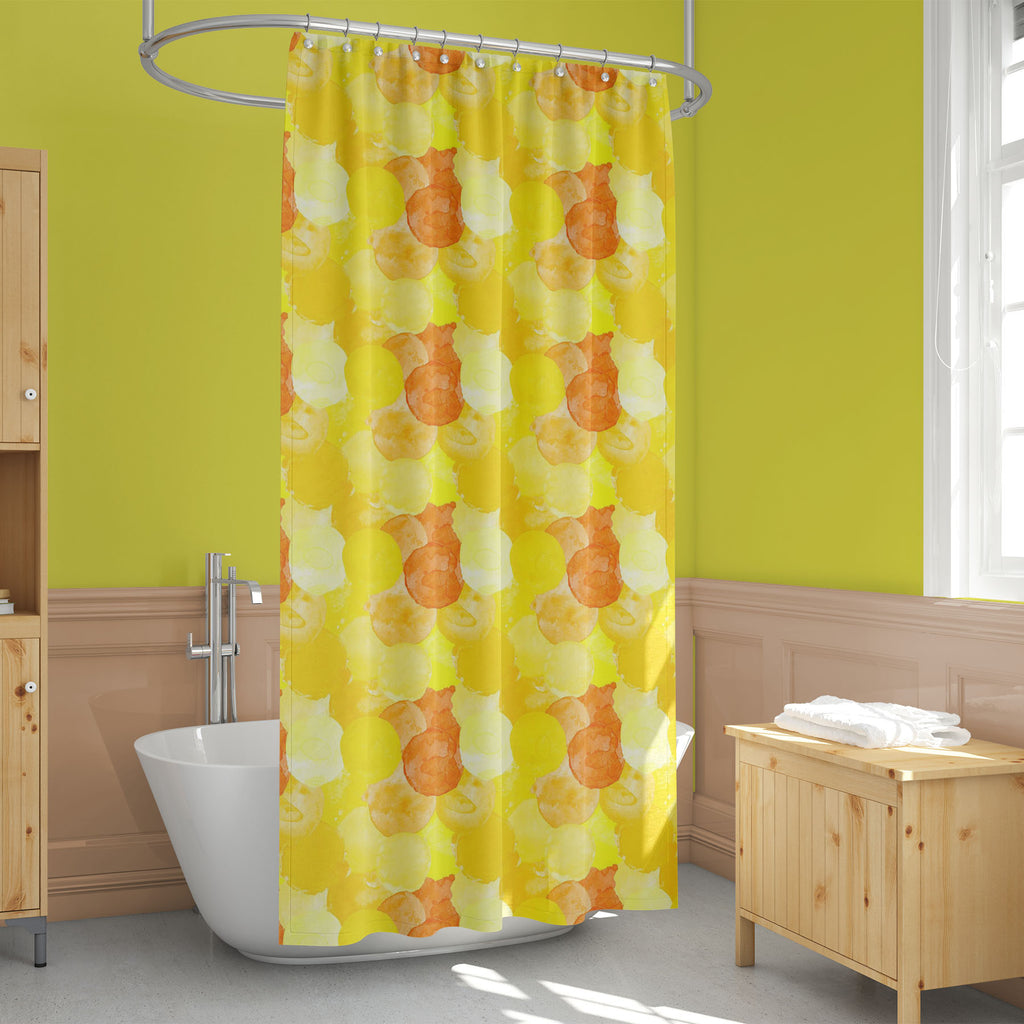 Watercolor Art Washable Waterproof Shower Curtain-Shower Curtains-CUR_SH_EL-IC 5016619 IC 5016619, Abstract Expressionism, Abstracts, Art and Paintings, Circle, Decorative, Dots, Fashion, Geometric, Geometric Abstraction, Illustrations, Paintings, Patterns, Semi Abstract, Splatter, Watercolour, watercolor, art, washable, waterproof, shower, curtain, orange, pattern, splash, abstract, amber, background, blob, blot, deep, dot, drop, droplet, frame, grunge, ink, isolated, light, yellow, minimal, ornament, pain