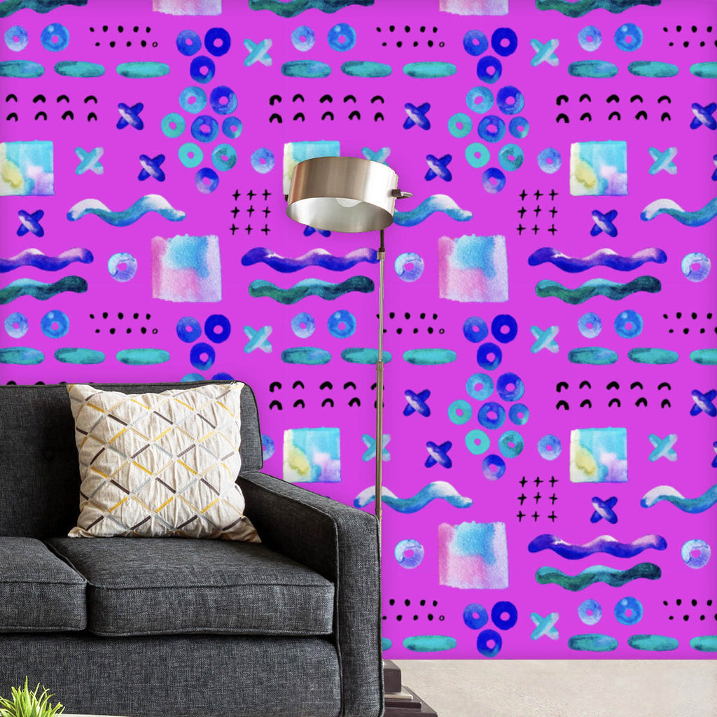 Abstract Watercolor Shapes D4 Wallpaper Roll - Wallpapers Peel & Stick - ArtzFolio.com