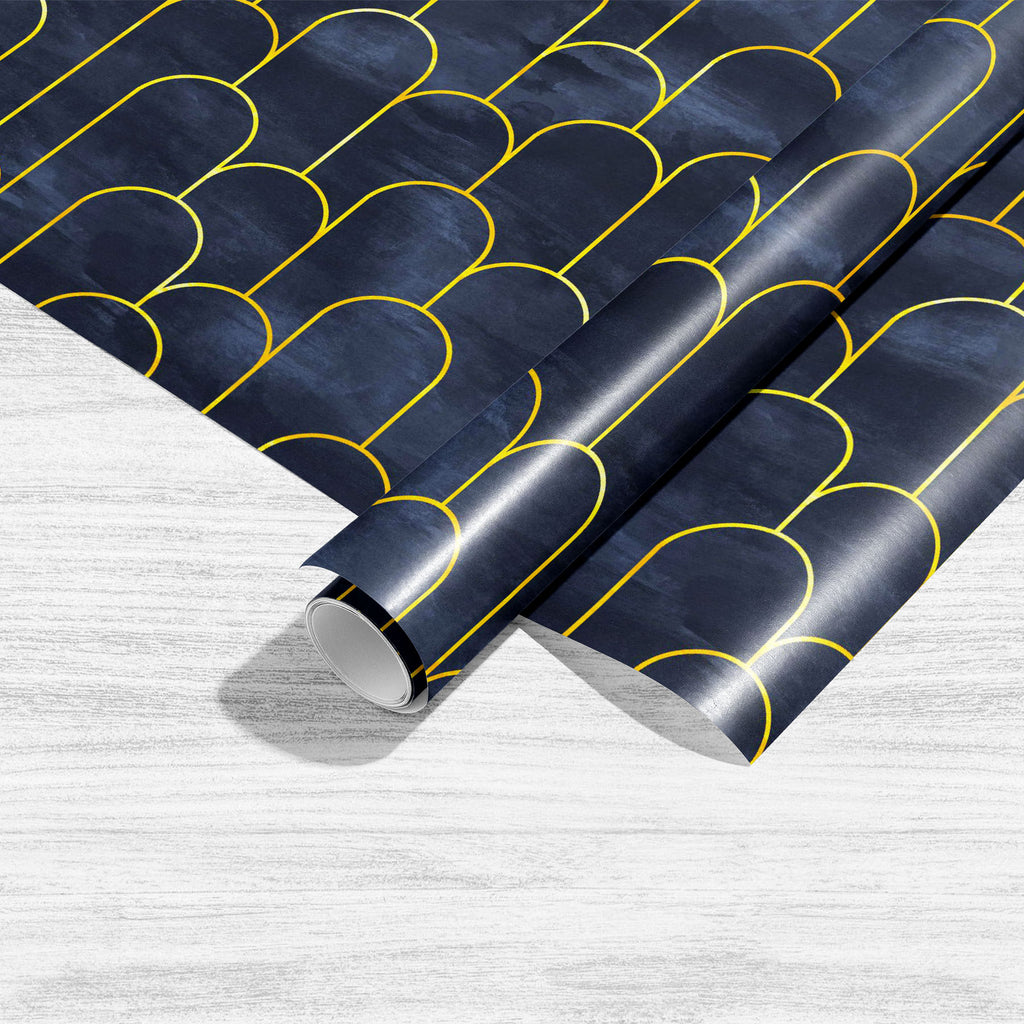 Geometric Pattern D42 Art & Craft Gift Wrapping Paper-Wrapping Papers-WRP_PP-IC 5016649 IC 5016649, Art and Paintings, Art Deco, Geometric, Geometric Abstraction, Illustrations, Modern Art, Patterns, Retro, Signs, Signs and Symbols, pattern, d42, art, craft, gift, wrapping, paper, seamless, gold, blue, elegant, background, modern, classic, dark, design, line, texture, wallpaper, golden, simple, deco, backdrop, decoration, fine, illustration, ornament, subtle, artzfolio, wrapping paper, gift wrapping paper, 
