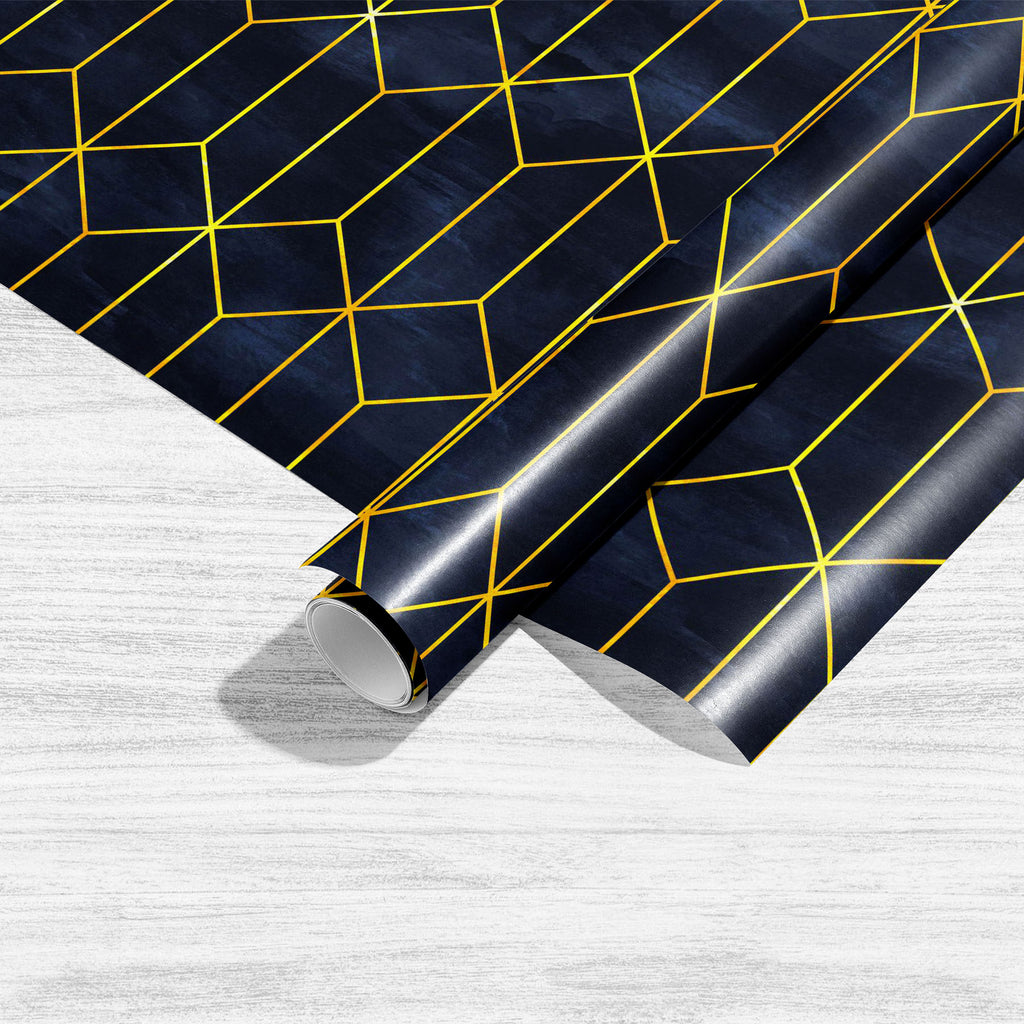 Geometric Pattern D44 Art & Craft Gift Wrapping Paper-Wrapping Papers-WRP_PP-IC 5016651 IC 5016651, Art and Paintings, Art Deco, Geometric, Geometric Abstraction, Illustrations, Modern Art, Patterns, Retro, Signs, Signs and Symbols, pattern, d44, art, craft, gift, wrapping, paper, classic, modern, elegant, blue, gold, seamless, deco, background, backdrop, dark, decoration, design, fine, line, golden, illustration, ornament, simple, subtle, texture, wallpaper, artzfolio, wrapping paper, gift wrapping paper, 