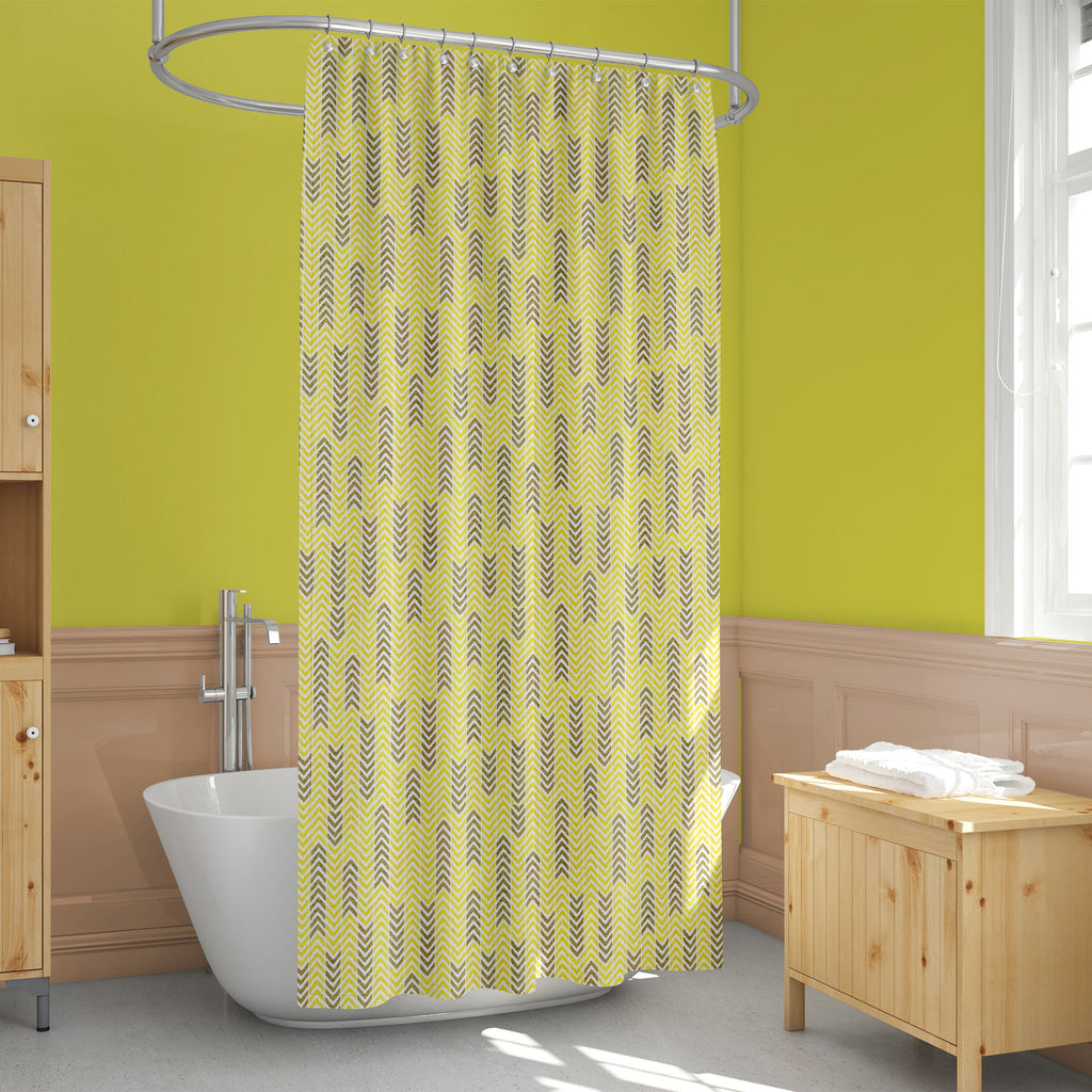 Vintage Grunge Chevron Washable Waterproof Shower Curtain-Shower Curtains-CUR_SH_EL-IC 5016666 IC 5016666, Abstract Expressionism, Abstracts, Ancient, Art and Paintings, Black and White, Chevron, Culture, Decorative, Digital, Digital Art, Drawing, Ethnic, Fashion, Geometric, Geometric Abstraction, Graphic, Herringbone, Hipster, Historical, Illustrations, Medieval, Modern Art, Patterns, Retro, Semi Abstract, Signs, Signs and Symbols, Stripes, Traditional, Tribal, Vintage, White, World Culture, grunge, washab