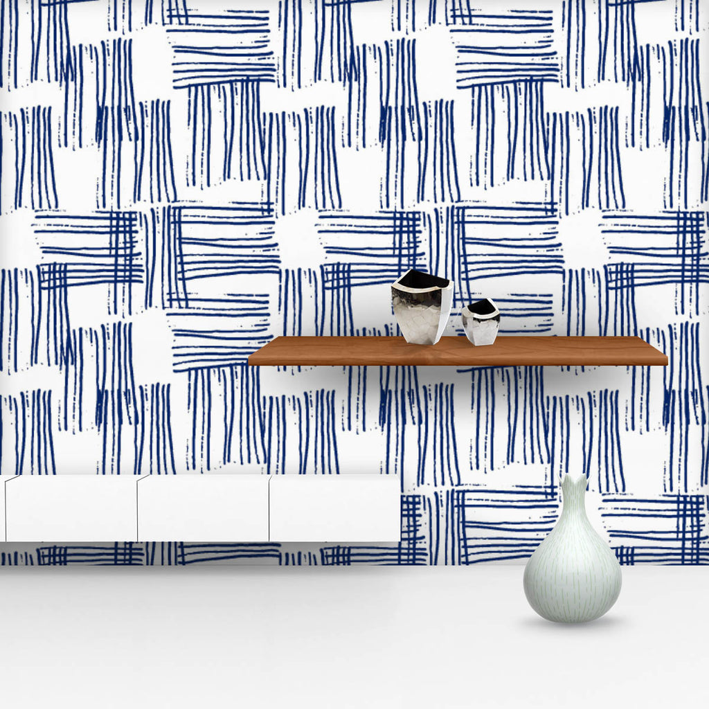 Abstract Indigo Tie Dye Batik D18 Wallpaper Roll - Wallpapers Peel & Stick - ArtzFolio.com