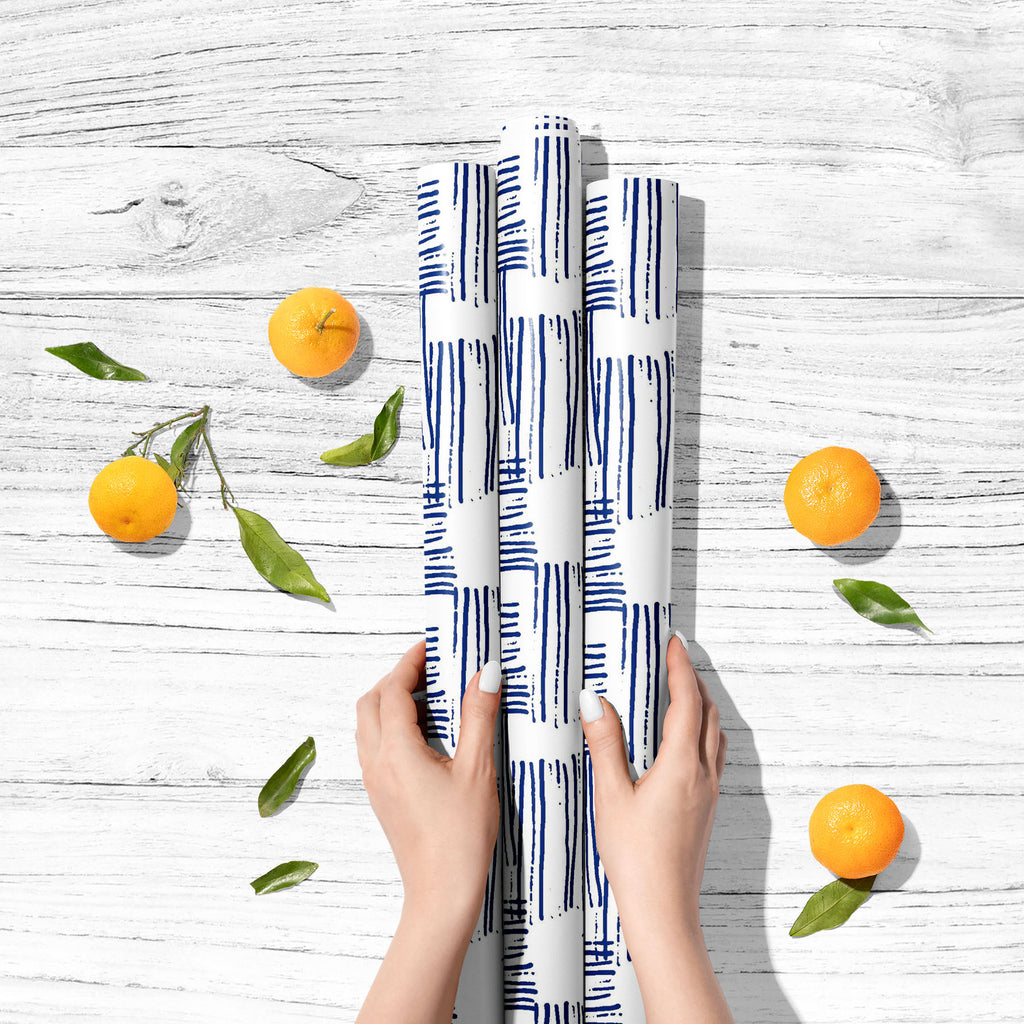 Abstract Indigo Tie Dye Batik D18 Art & Craft Gift Wrapping Paper - Wrapping Papers - ArtzFolio.com