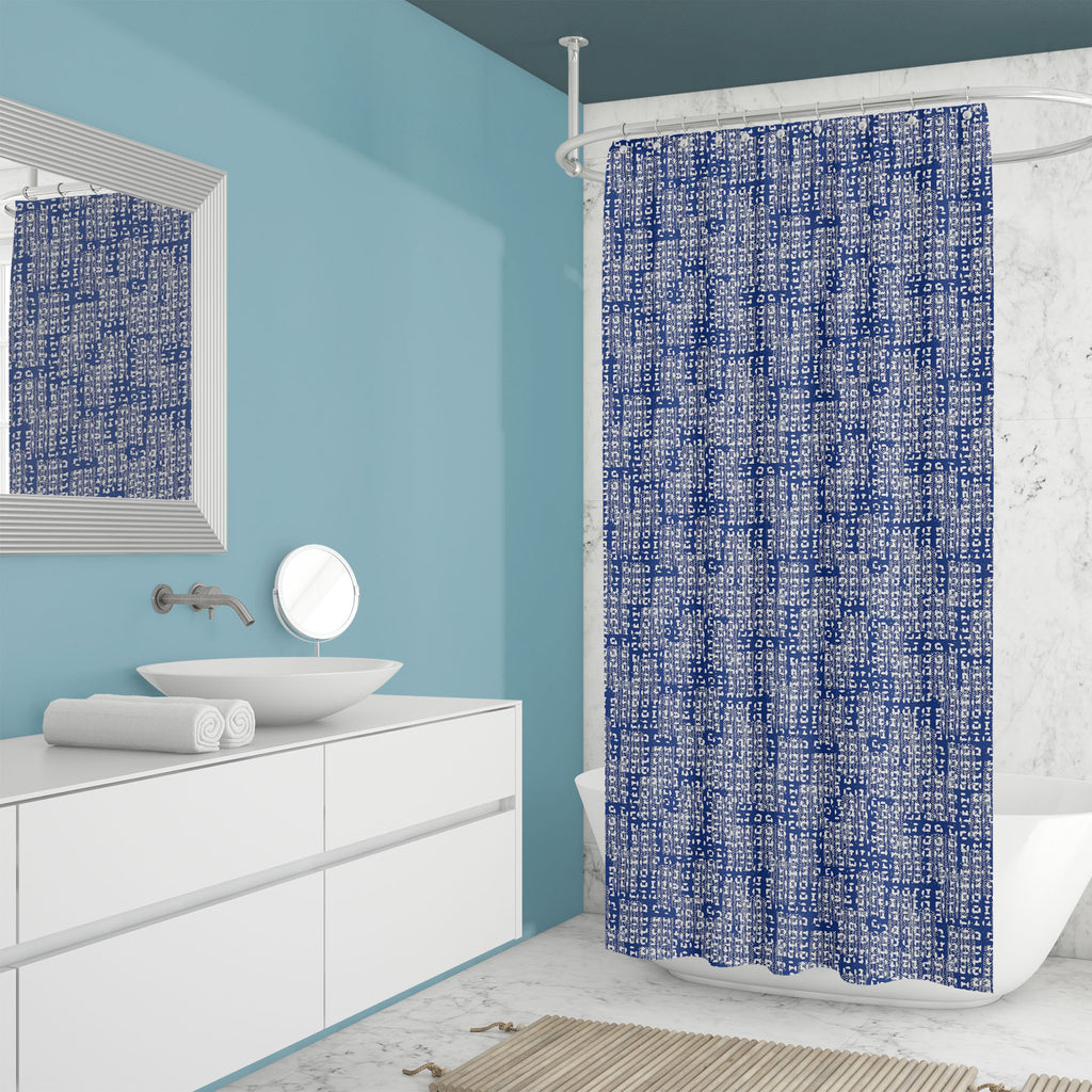 Abstract Indigo Tie Dye Batik D19 Washable Waterproof Shower Curtain - Shower Curtains - ArtzFolio.com