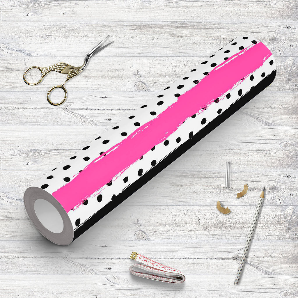 Abstract Stripes Dots D1 Wallpaper Roll - Wallpapers Peel & Stick - ArtzFolio.com