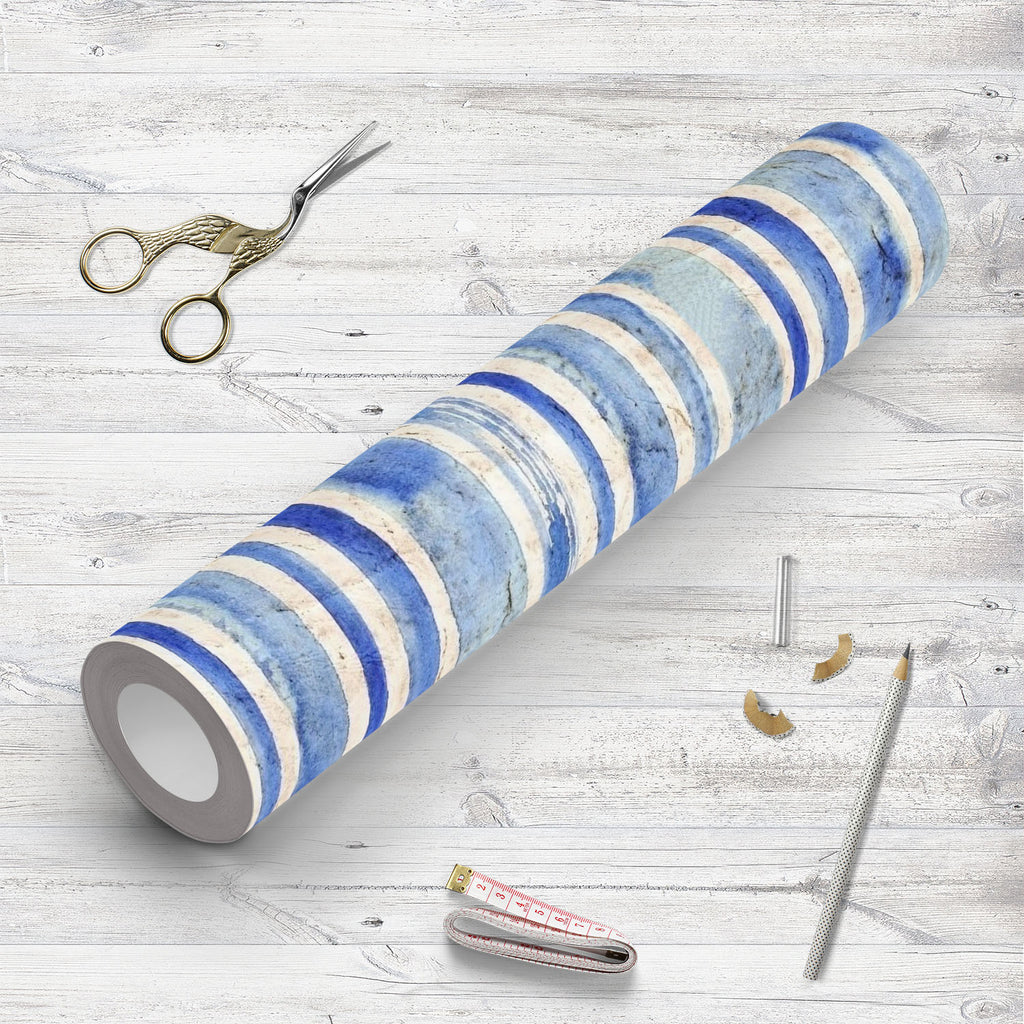 Vintage Blue Stripes Wallpaper Roll-Wallpapers Peel & Stick-WAL_PA-IC 5016681 IC 5016681, Abstract Expressionism, Abstracts, Ancient, Art and Paintings, Black and White, Culture, Digital, Digital Art, Ethnic, Fashion, Geometric, Geometric Abstraction, Graphic, Historical, Illustrations, Medieval, Modern Art, Patterns, Retro, Semi Abstract, Signs, Signs and Symbols, Stripes, Traditional, Tribal, Vintage, Watercolour, White, World Culture, blue, wallpaper, roll, pattern, repeating, irregular, pastel, watercol