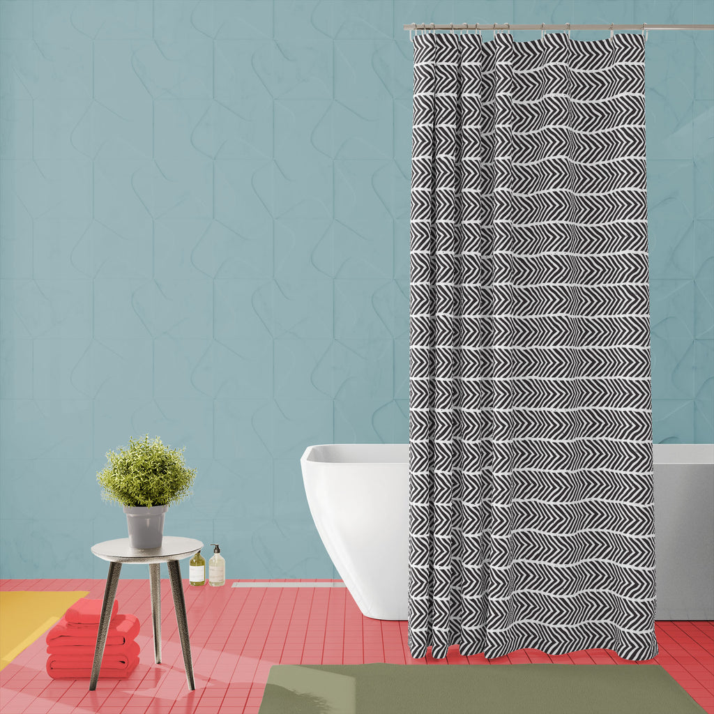 Doodle Line Art Washable Waterproof Shower Curtain-Shower Curtains-CUR_SH_EL-IC 5016683 IC 5016683, Abstract Expressionism, Abstracts, Ancient, Black, Black and White, Decorative, Digital, Digital Art, Drawing, Geometric, Geometric Abstraction, Graphic, Historical, Illustrations, Medieval, Modern Art, Patterns, Retro, Semi Abstract, Signs, Signs and Symbols, Sketches, Stripes, Vintage, White, doodle, line, art, washable, waterproof, shower, curtain, stripe, pattern, vector, abstract, backdrop, background, b