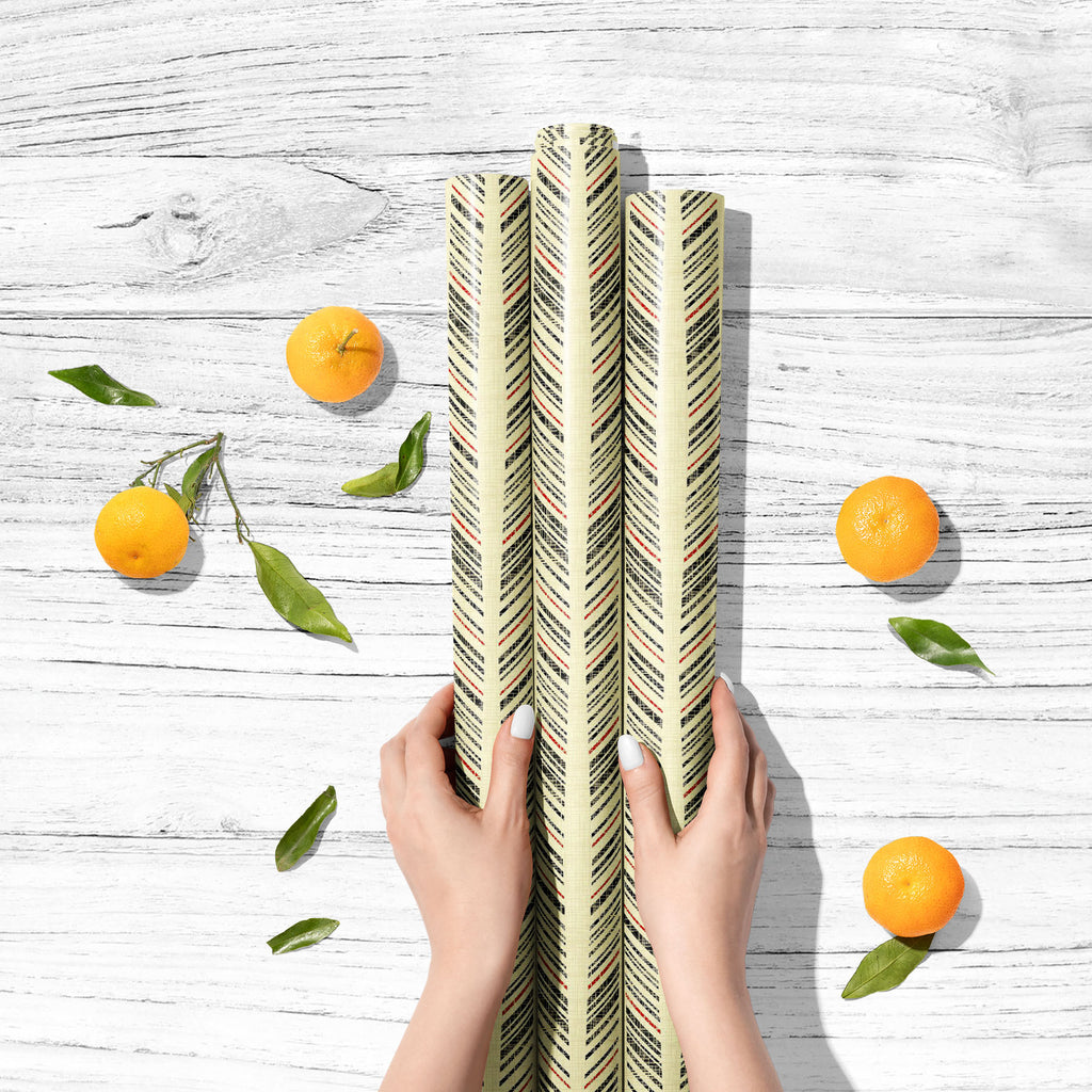 Abstract Herringbone Stripes Art & Craft Gift Wrapping Paper - Wrapping Papers - ArtzFolio.com