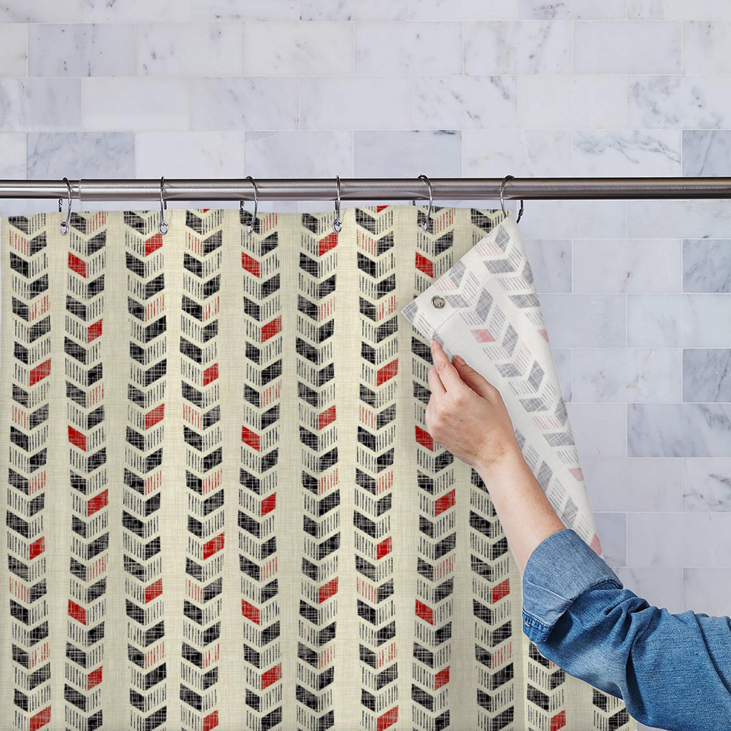 Abstract Chevron Pattern D3 Washable Waterproof Shower Curtain - Shower Curtains - ArtzFolio.com